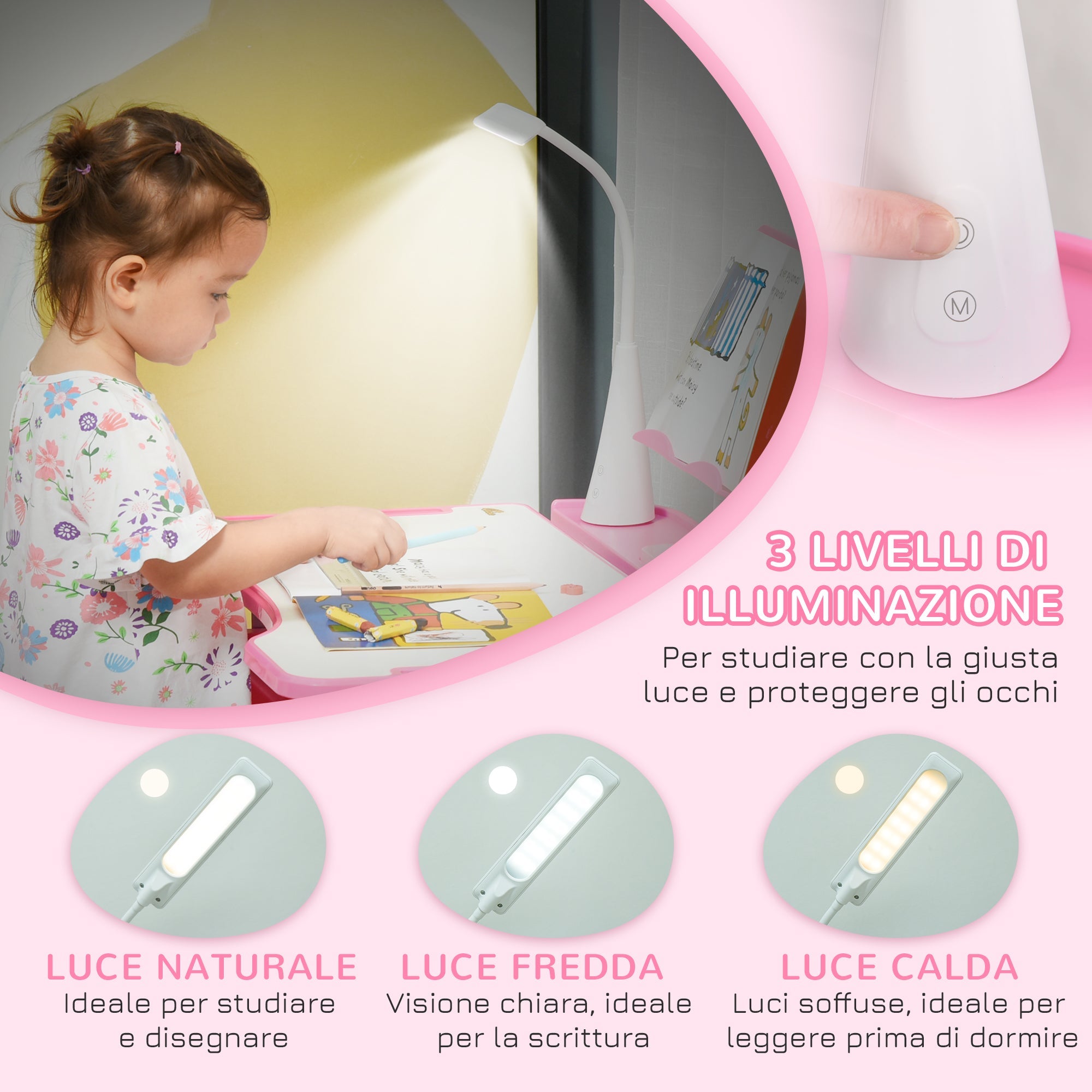 EasyComfort Banco Scuola Regolabile kinderbureau set met stoel 6-12 jaar, 70x49.5x80-105 cm