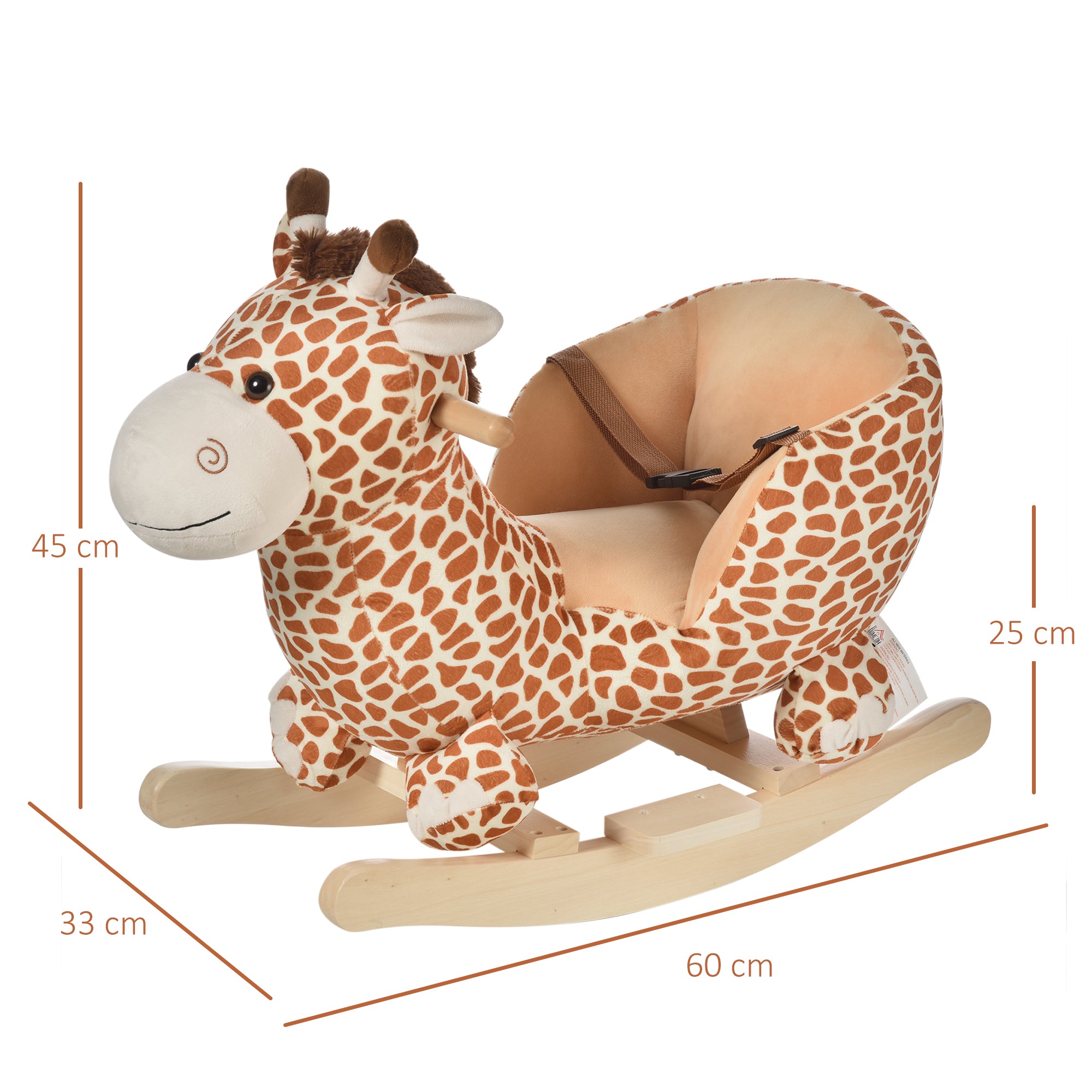 EasyComfort Giraffe schommelpaard 60 x 33 x 45cm