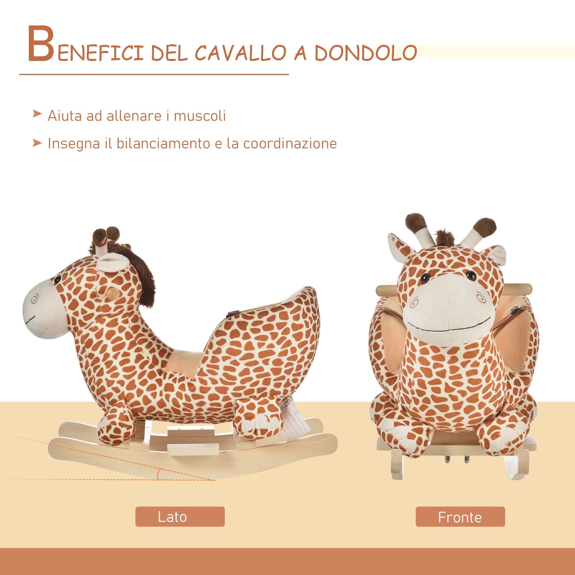 EasyComfort Giraffe schommelpaard 60 x 33 x 45cm