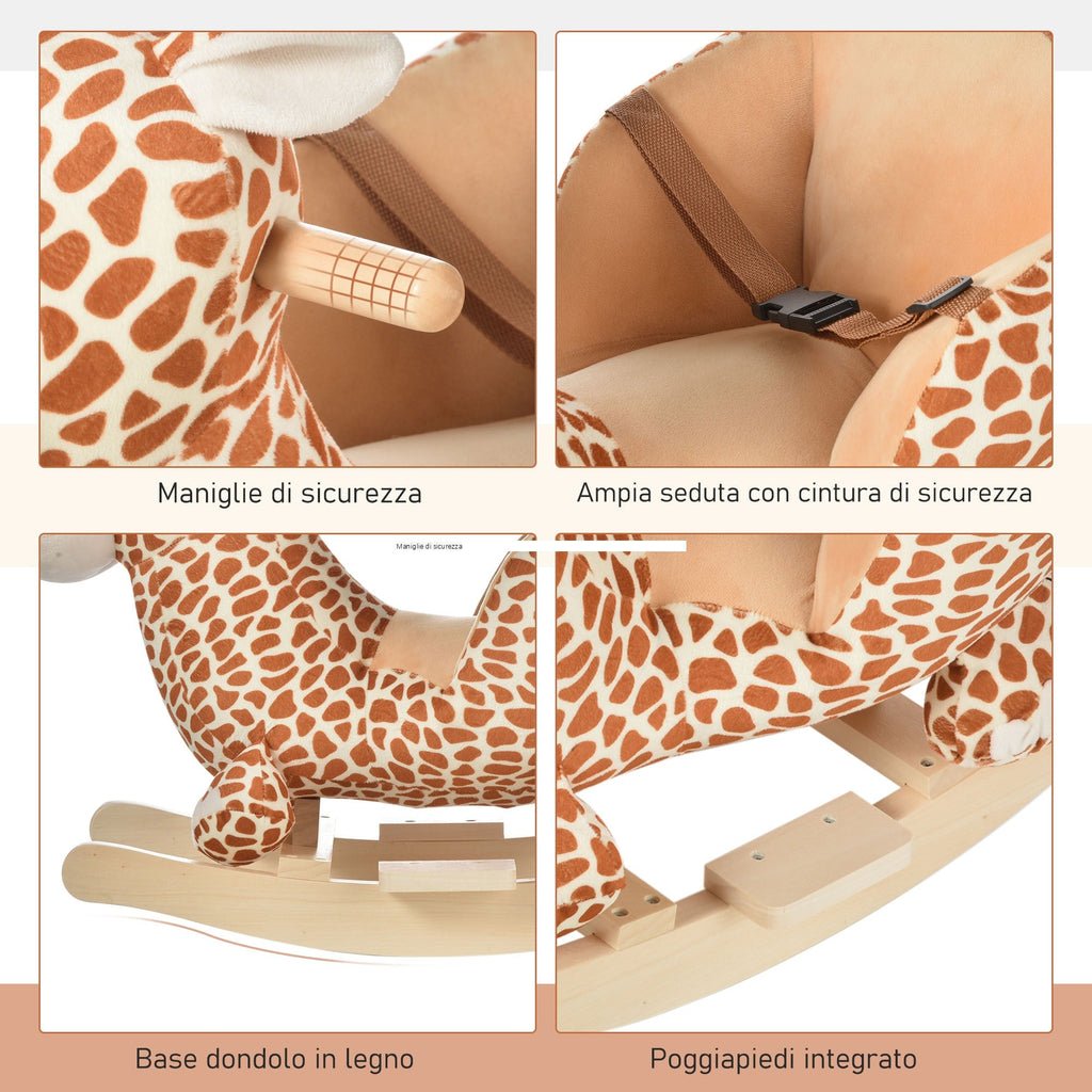 EasyComfort Giraffe schommelpaard 60 x 33 x 45cm