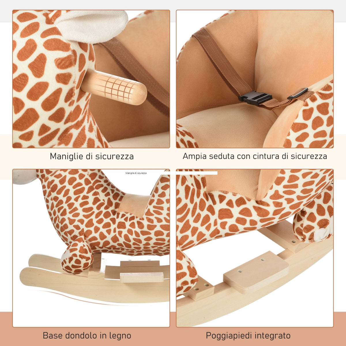 EasyComfort Giraffe schommelpaard 60 x 33 x 45cm
