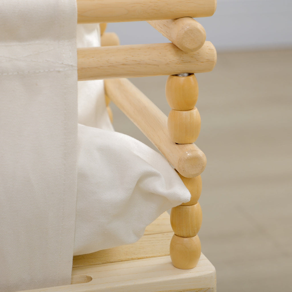 Easycomfort Altalena per Bambini 9-36 Mesi in Legno e Cotone with Corda Regolabile e Cuscino, 30x30x110-180 cm