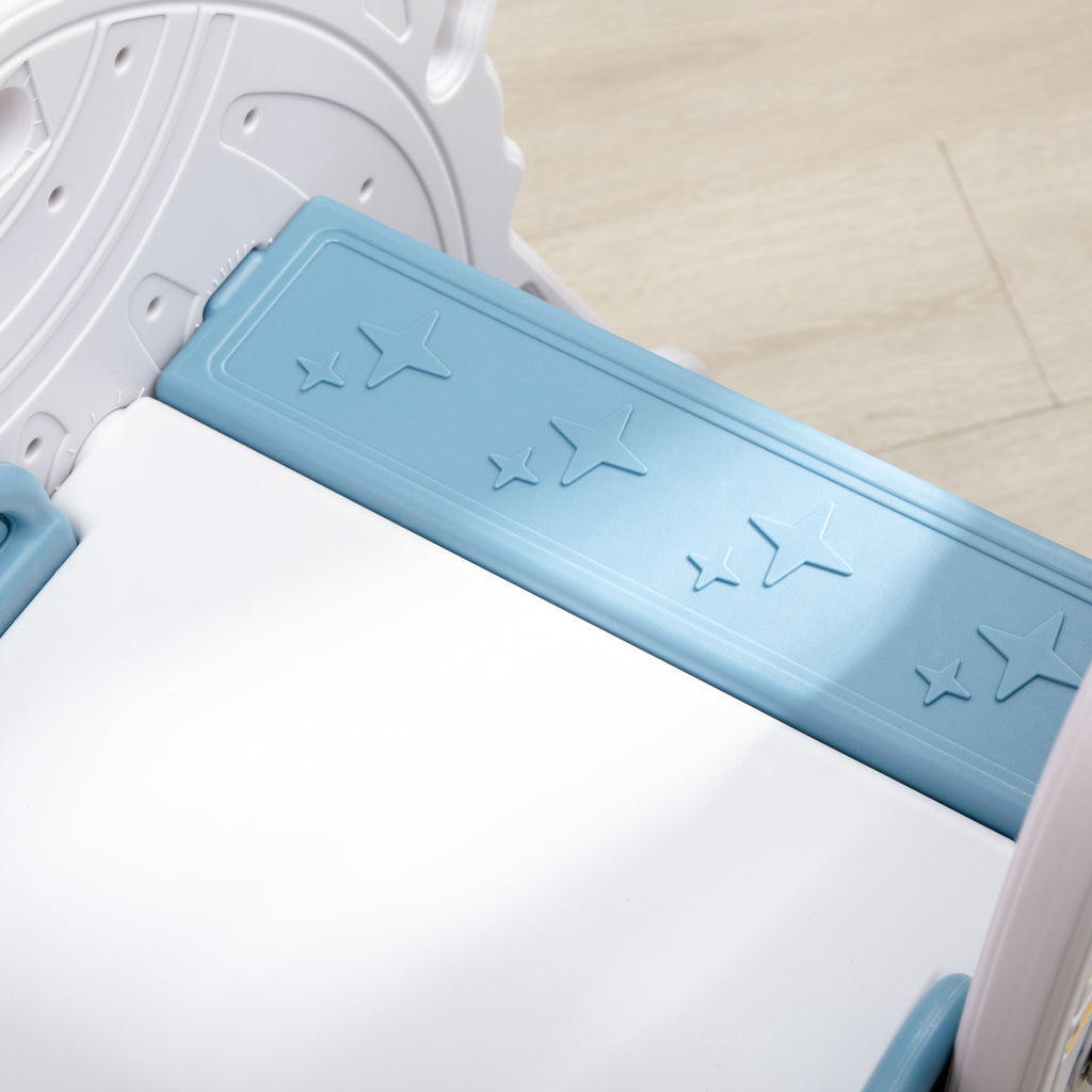Easycomfort Scivolo per Bambini 18-36 Mesi in PE e PP a Tema Spaziale with Scale Antiscivolo, 157x46.5x80 cm