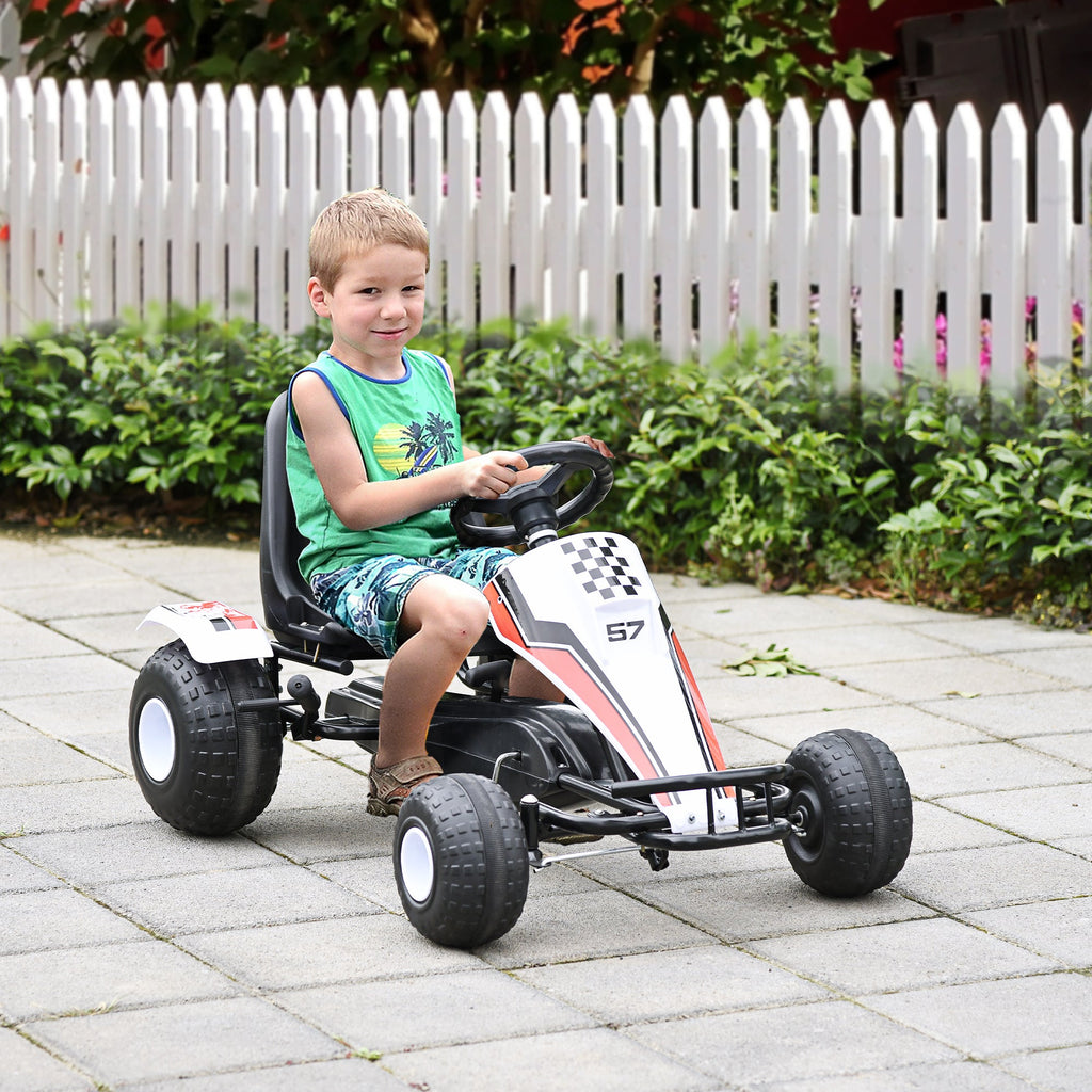 EasyComfort skelter – wit, verstelbare stoel, handrem (3–8 jaar)