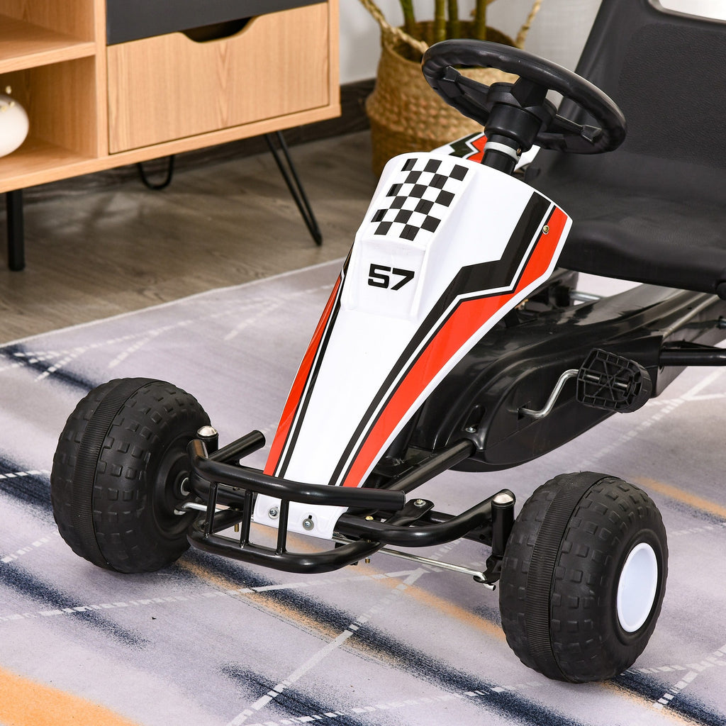 EasyComfort skelter – wit, verstelbare stoel, handrem (3–8 jaar)
