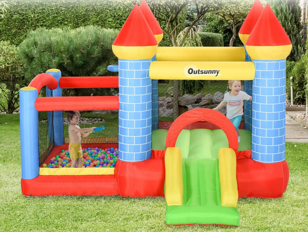 EASYCOMFORT Giant Bouncy Castle for Children with Slide, Pool and Hoop