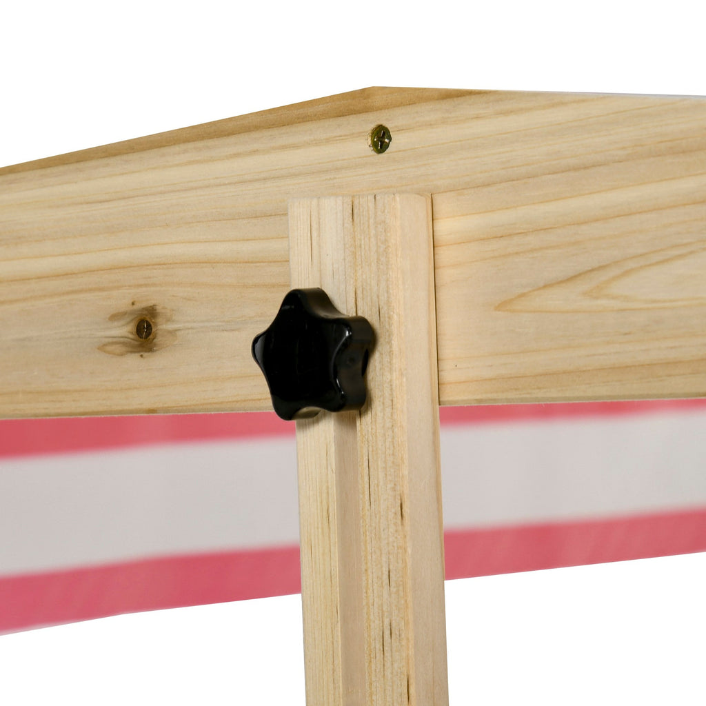 Easycomfort Sabbiera per Bambini 3-8 Anni with Tettuccio Regolabile, in Legno di Abete e Poliestere, 118x118x118 cm