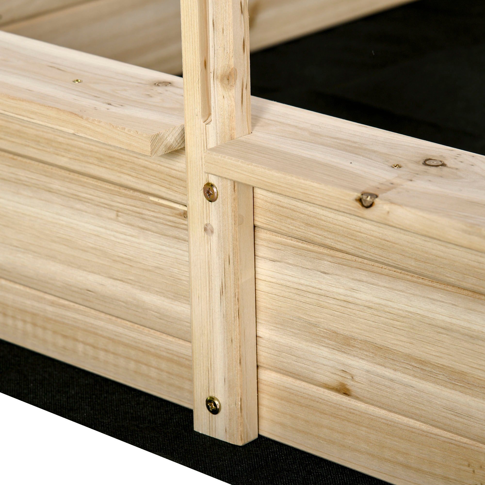 Easycomfort Sabbiera per Bambini 3-8 Anni with Tettuccio Regolabile, in Legno di Abete e Poliestere, 118x118x118 cm