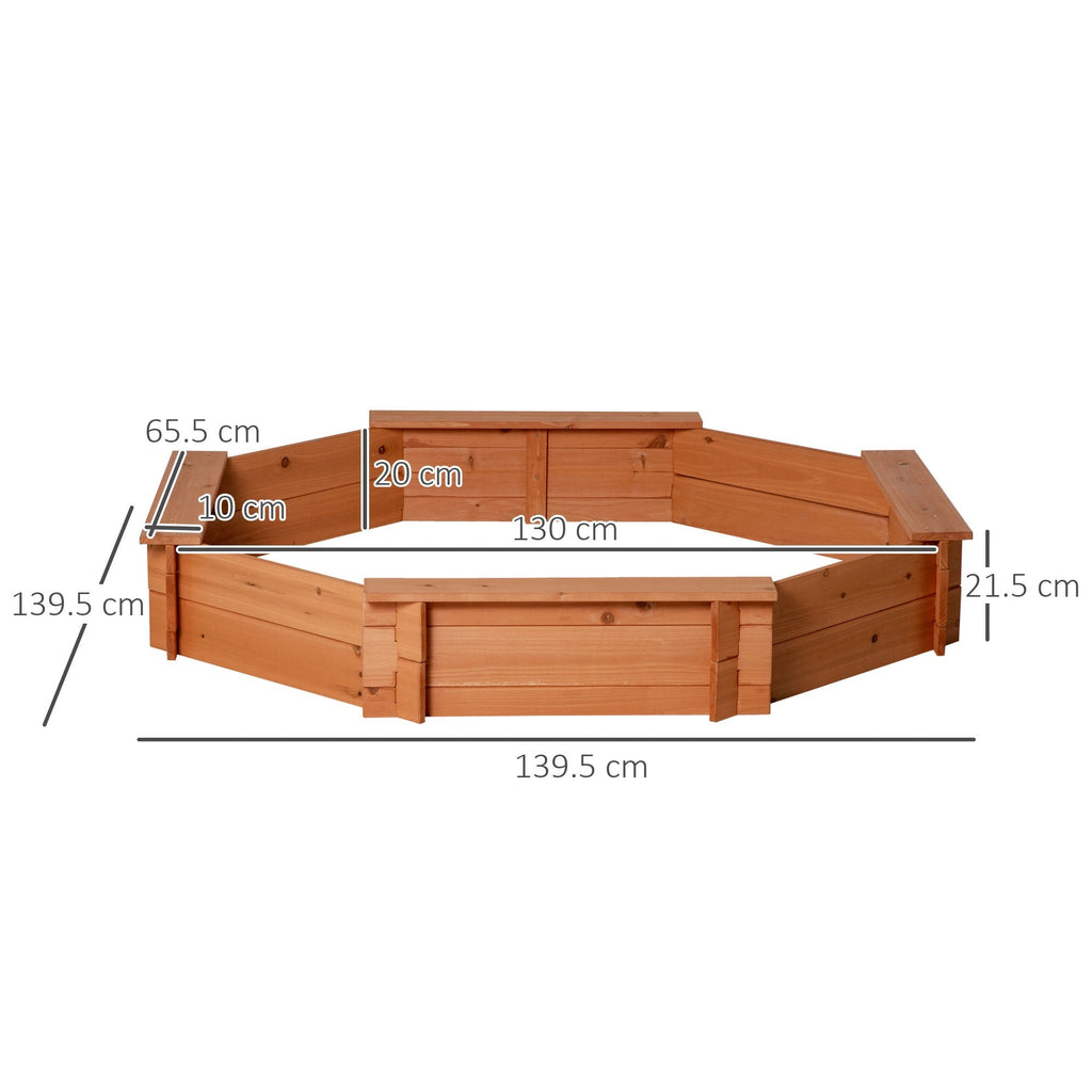 Easycomfort Sabbiera per Bambini in Legno with Sedili e Copertura, Età 3-8 Anni, 139.5x139.5x21.5cm