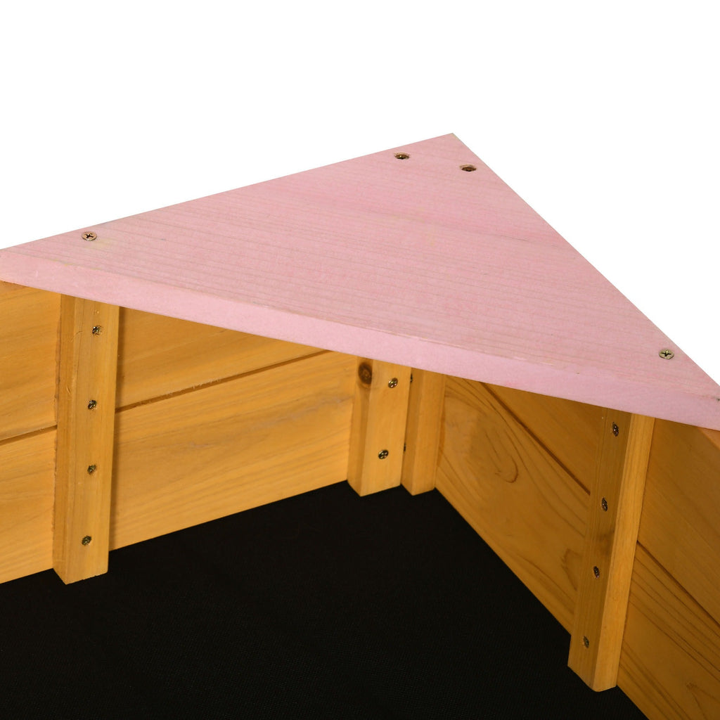 Easycomfort Sabbiera per Bambini da 4 Posti in Legno di Abete with Design senza Fondo, 109x109x19.8 cm