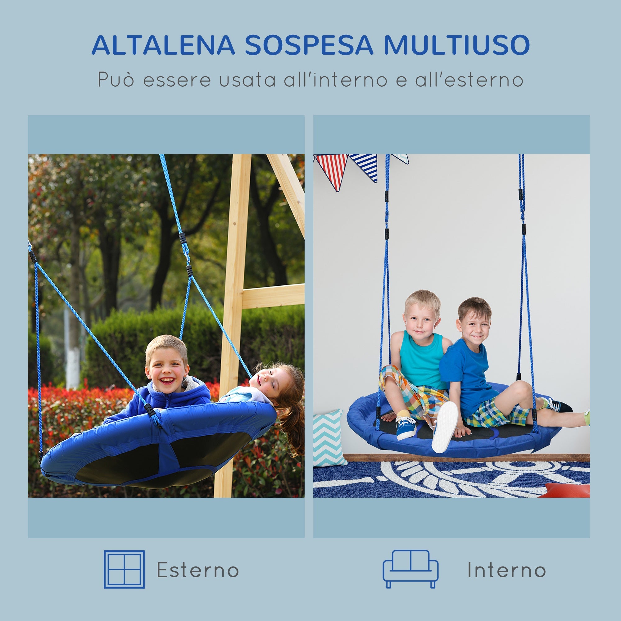 Easycomfort Altalena da Giardino per Bambini tra 3 e 8 anni Interno ed Esterno ?100 × 180cm Carico Massimo di 100kg