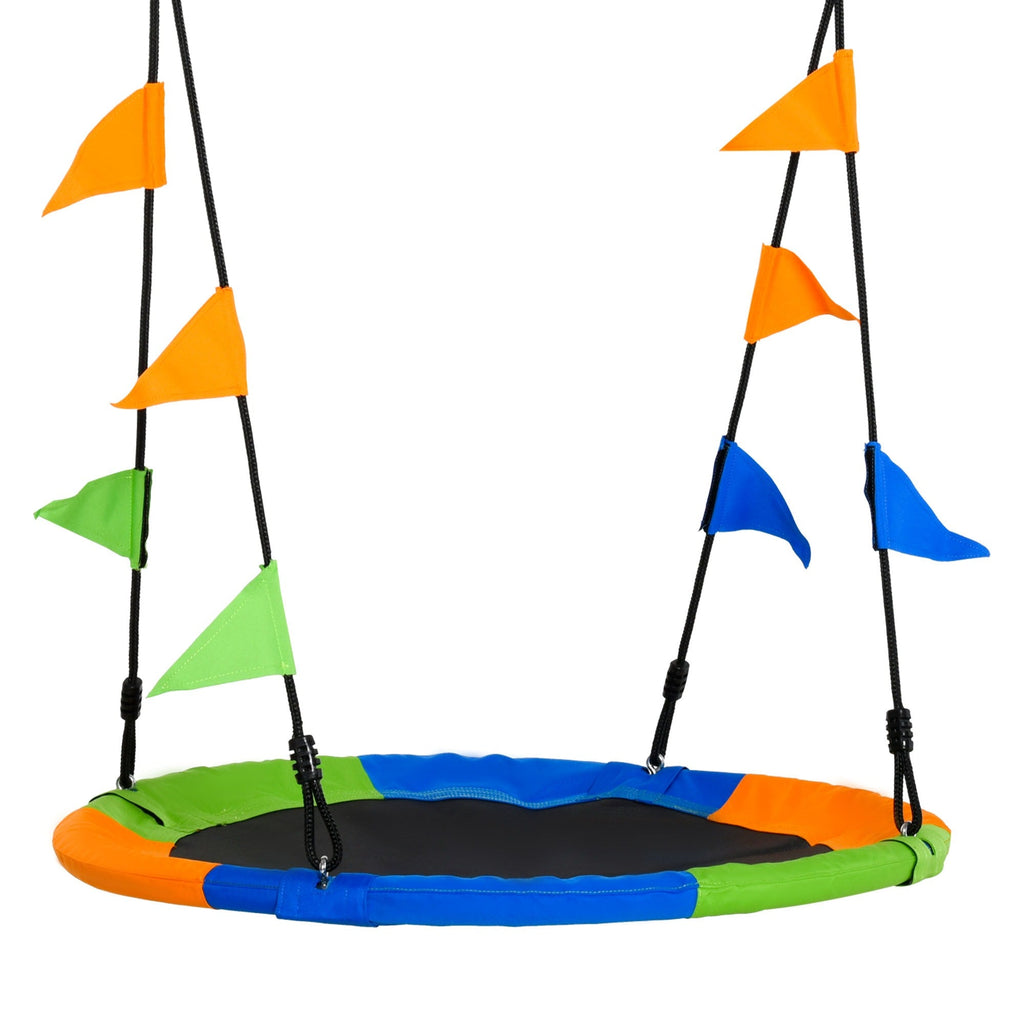Easycomfort Altalena Rotonda a Nido per Bambini di +3 Anni per Giardino, Esterni, Interni, Cameretta, Multicolor ?100x120-180Acm