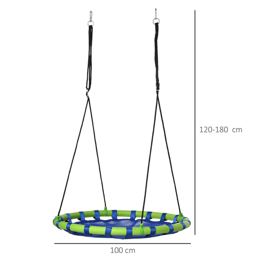 EasyComfort ronde schommel Ø100 cm met verstelbare touwen - blauw
