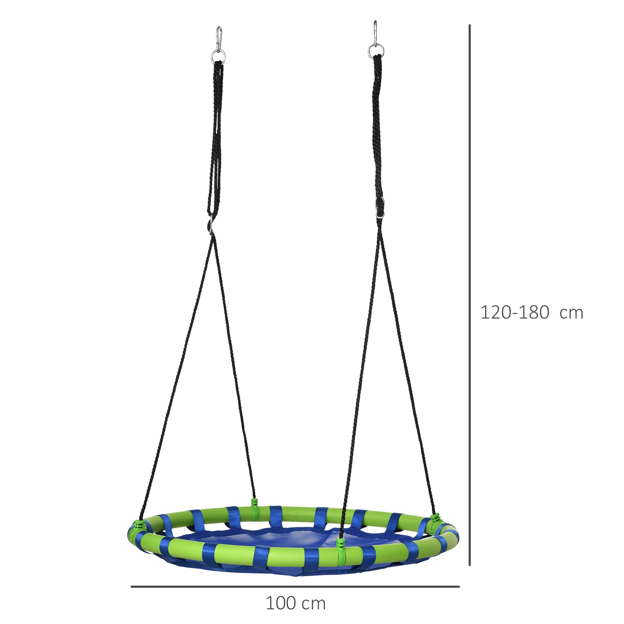 EasyComfort ronde schommel Ø100 cm met verstelbare touwen - blauw