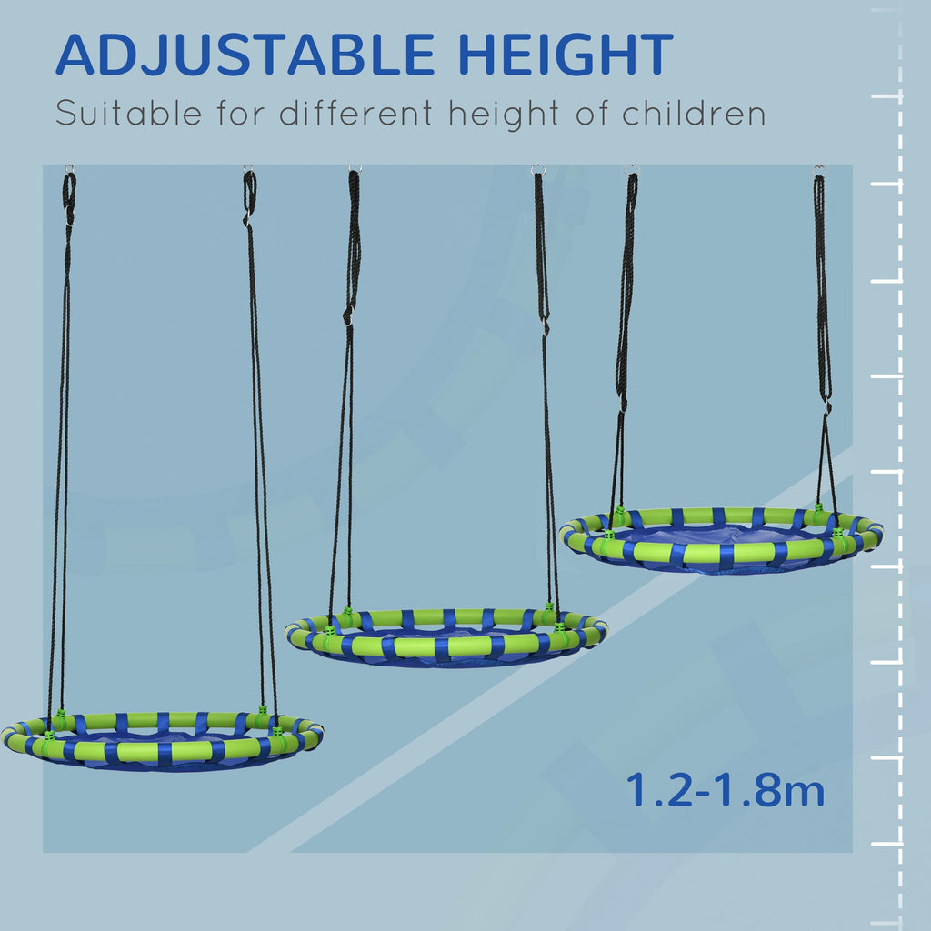 EasyComfort ronde schommel Ø100 cm met verstelbare touwen - blauw
