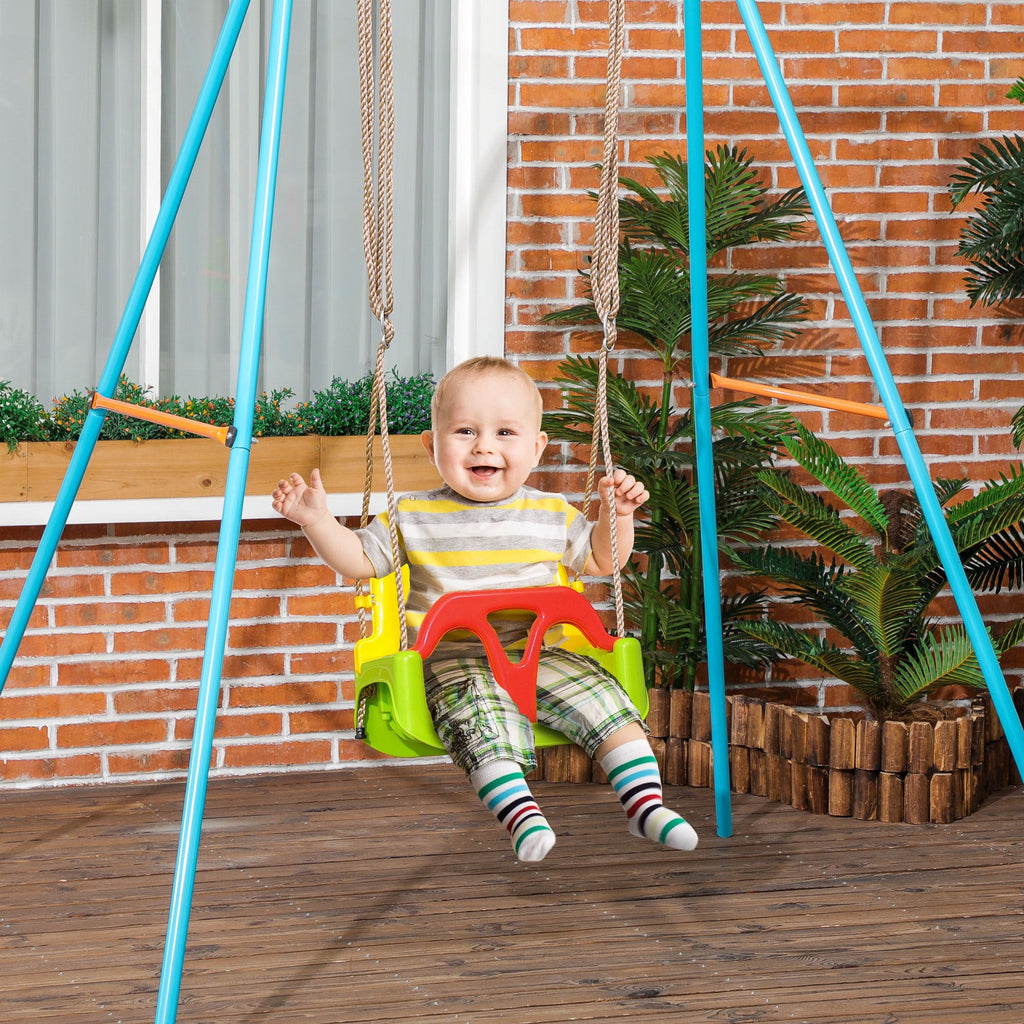 Easycomfort Altalena per Bambini 9-36 Mesi in PP e PE with Corda Regolabile e Cintura, 42x33x120-180 cm