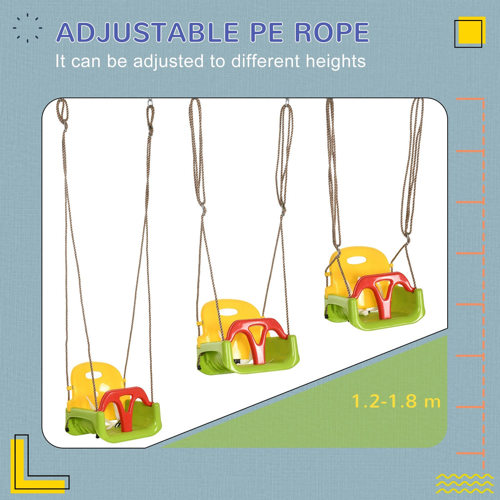 Easycomfort Altalena per Bambini 9-36 Mesi in PP e PE with Corda Regolabile e Cintura, 42x33x120-180 cm