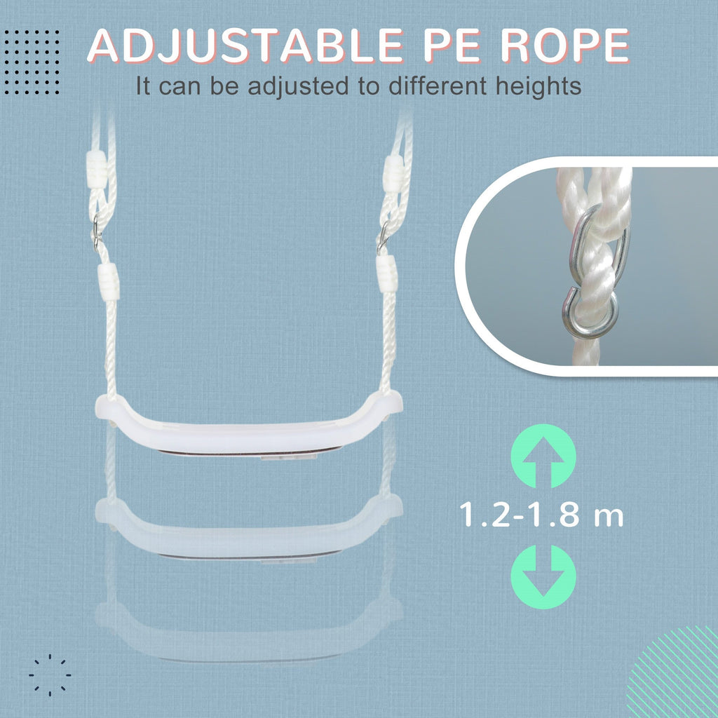 Easycomfort Altalena per Bambini 9-36 Mesi in PP e PE with Corda Regolabile e Luci LED, 39x16.5x120-180 cm, white
