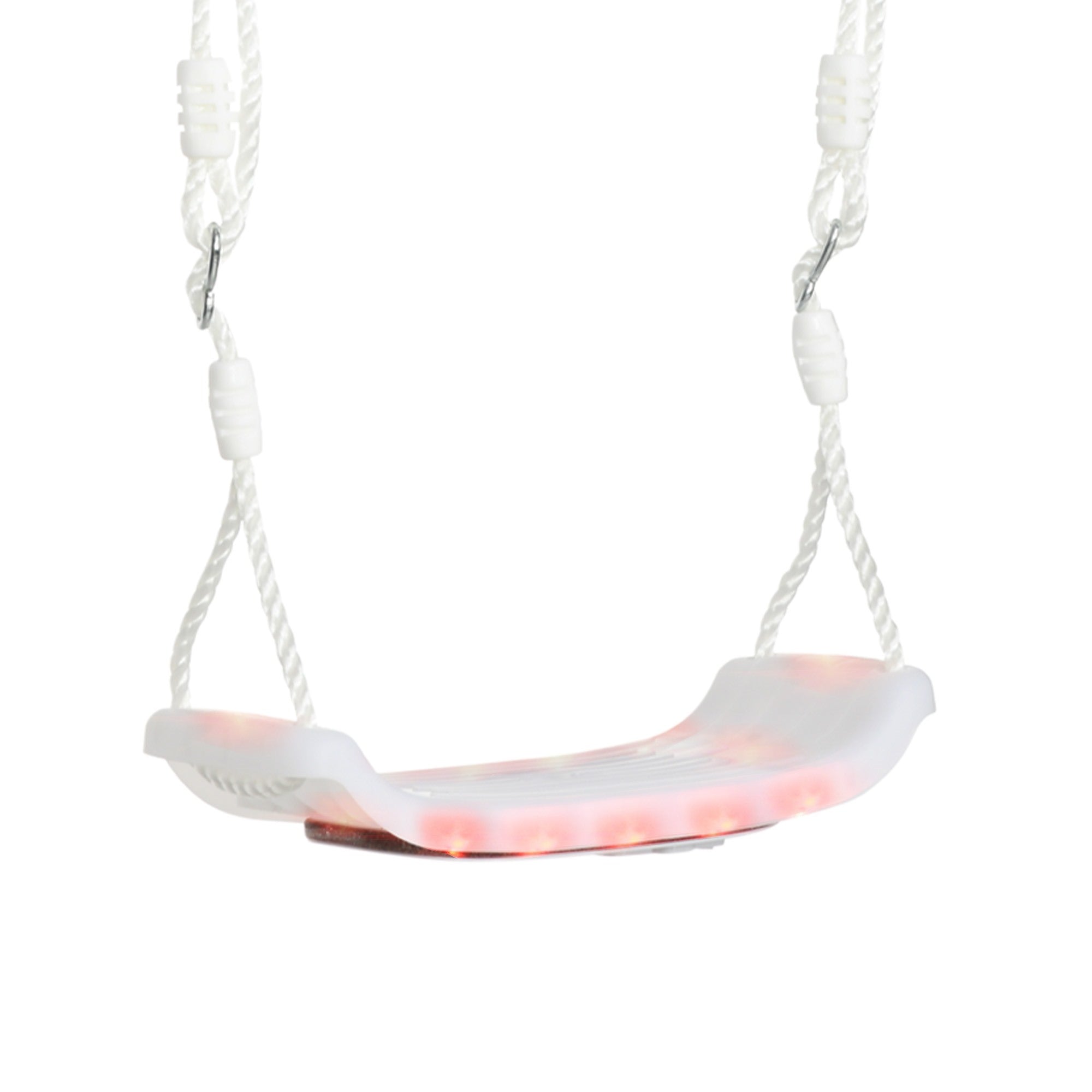 Easycomfort Altalena per Bambini 9-36 Mesi in PP e PE with Corda Regolabile e Luci LED, 39x16.5x120-180 cm, white
