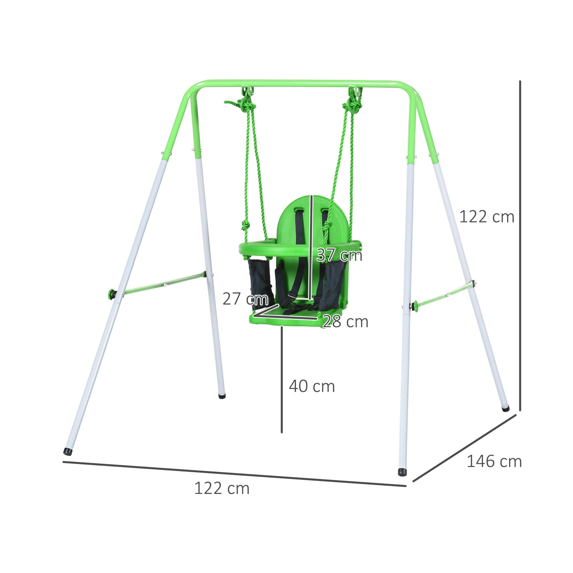 EasyComfort babyschommel 6–36 maanden, 122x146x122 cm, groen