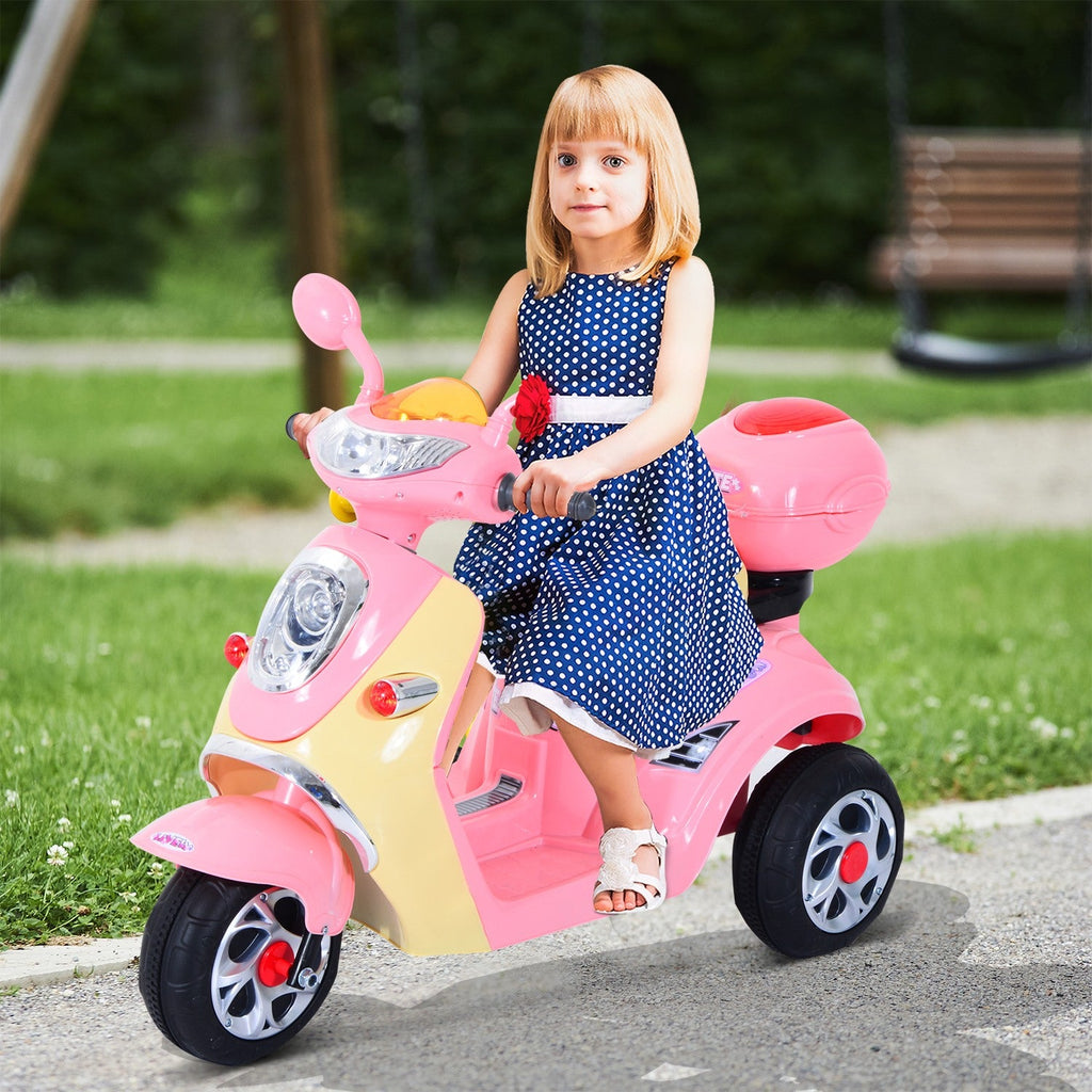 EasyComfort elektrische kindermotor 6V 3 km/h, 3-wiel, roze