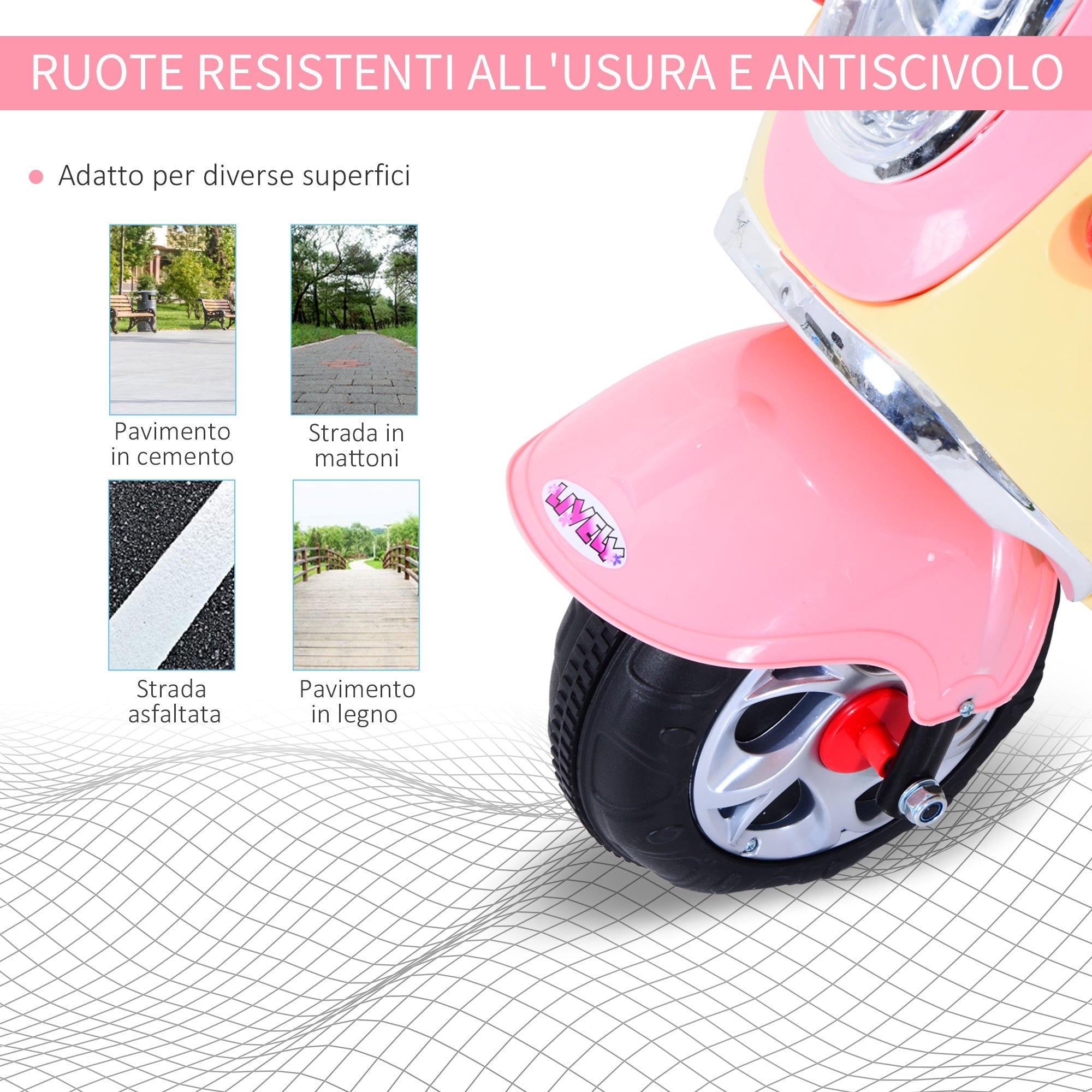 EasyComfort elektrische kindermotor 6V 3 km/h, 3-wiel, roze