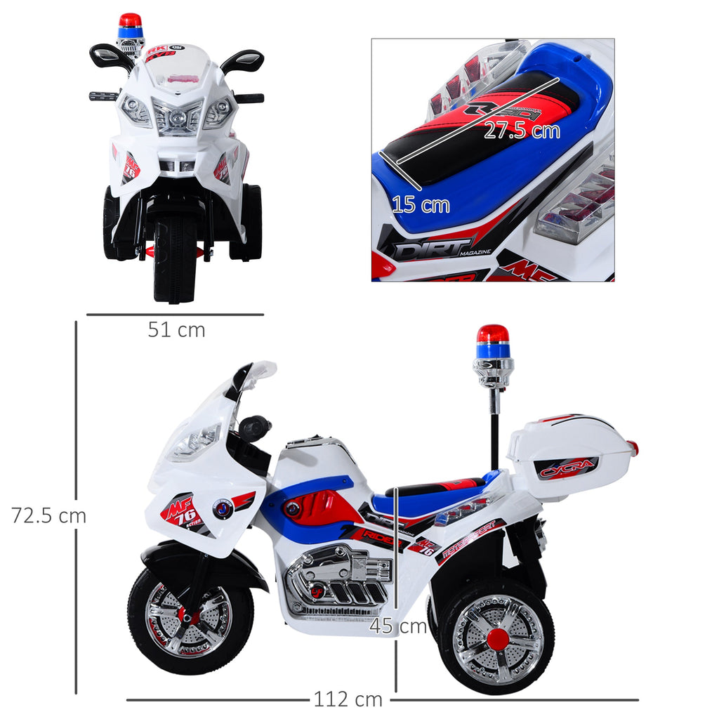 Easycomfort Moto Elettrica per Bambini da 3-5 Anni Motorino Elettrico Giocattolo 3 Ruote with Musica, Velocità 3KM/h, Luci 112×51×72.5cm