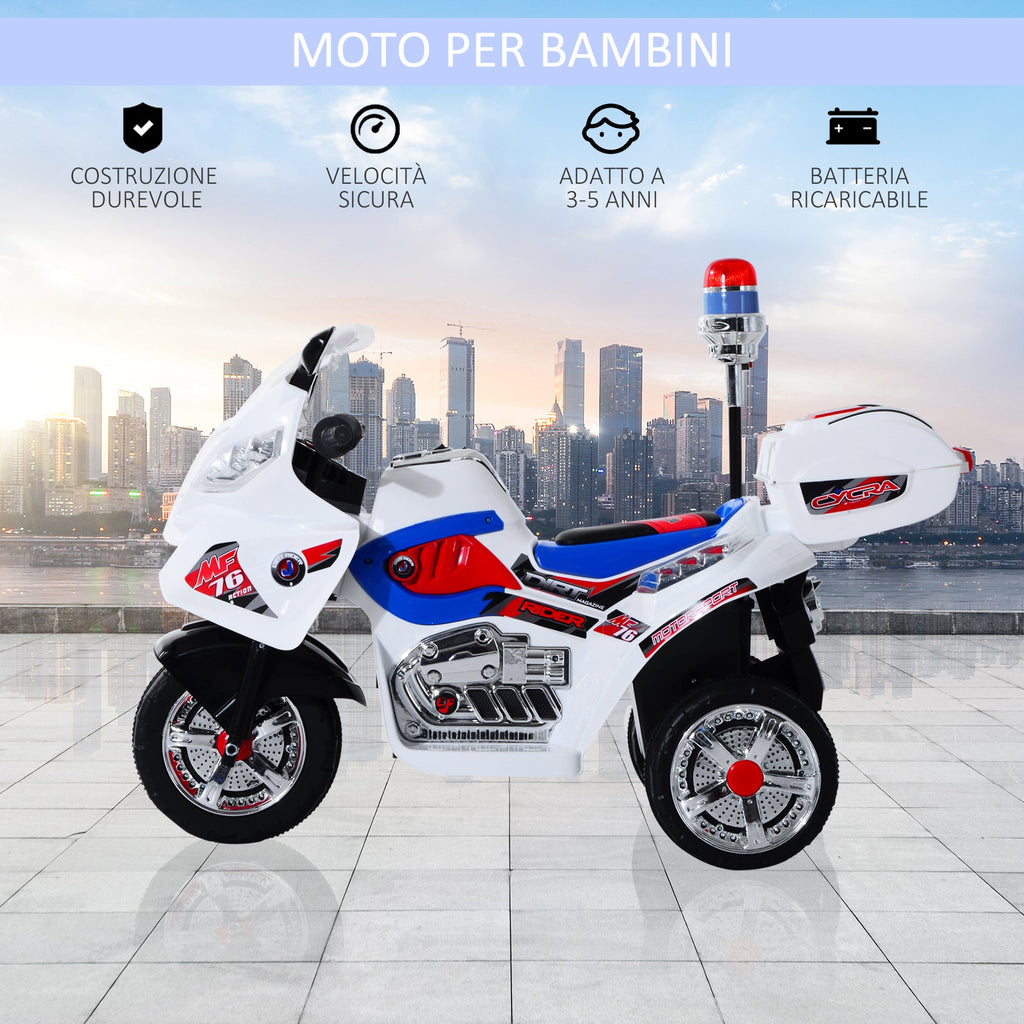 Easycomfort Moto Elettrica per Bambini da 3-5 Anni Motorino Elettrico Giocattolo 3 Ruote with Musica, Velocità 3KM/h, Luci 112×51×72.5cm