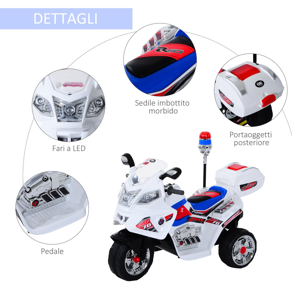 Easycomfort Moto Elettrica per Bambini da 3-5 Anni Motorino Elettrico Giocattolo 3 Ruote with Musica, Velocità 3KM/h, Luci 112×51×72.5cm