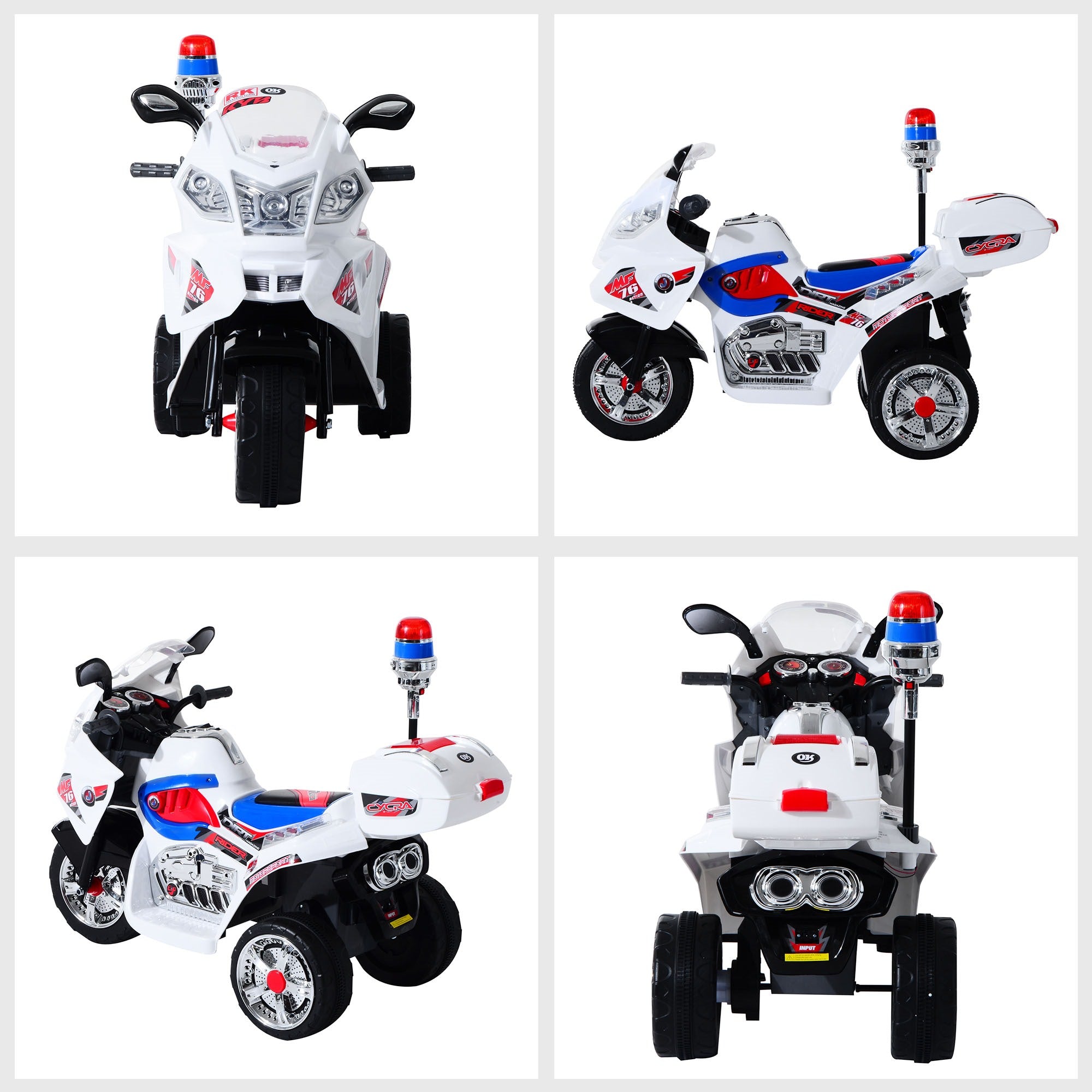 Easycomfort Moto Elettrica per Bambini da 3-5 Anni Motorino Elettrico Giocattolo 3 Ruote with Musica, Velocità 3KM/h, Luci 112×51×72.5cm