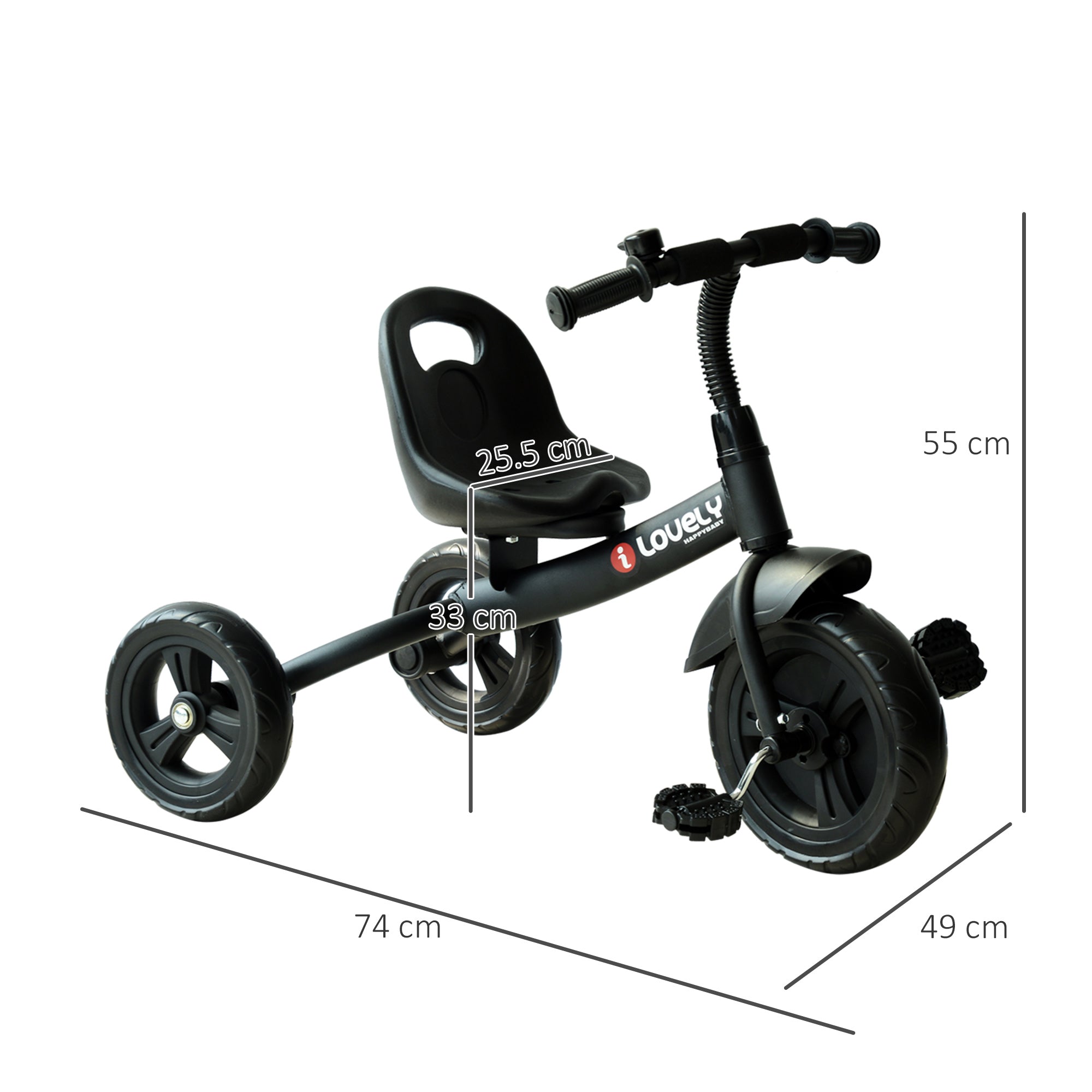 EasyComfort driewieler voor kinderen - zwart