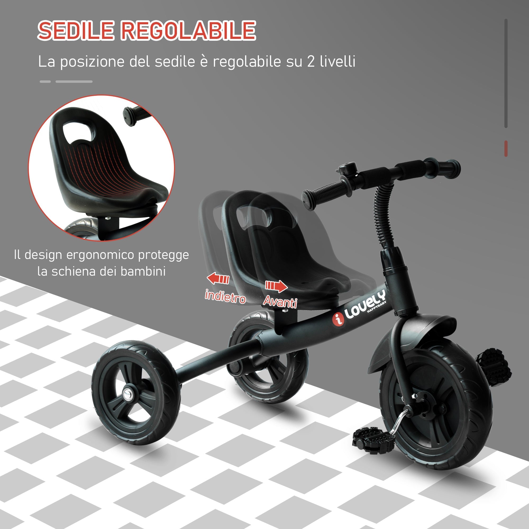 EasyComfort driewieler voor kinderen - zwart