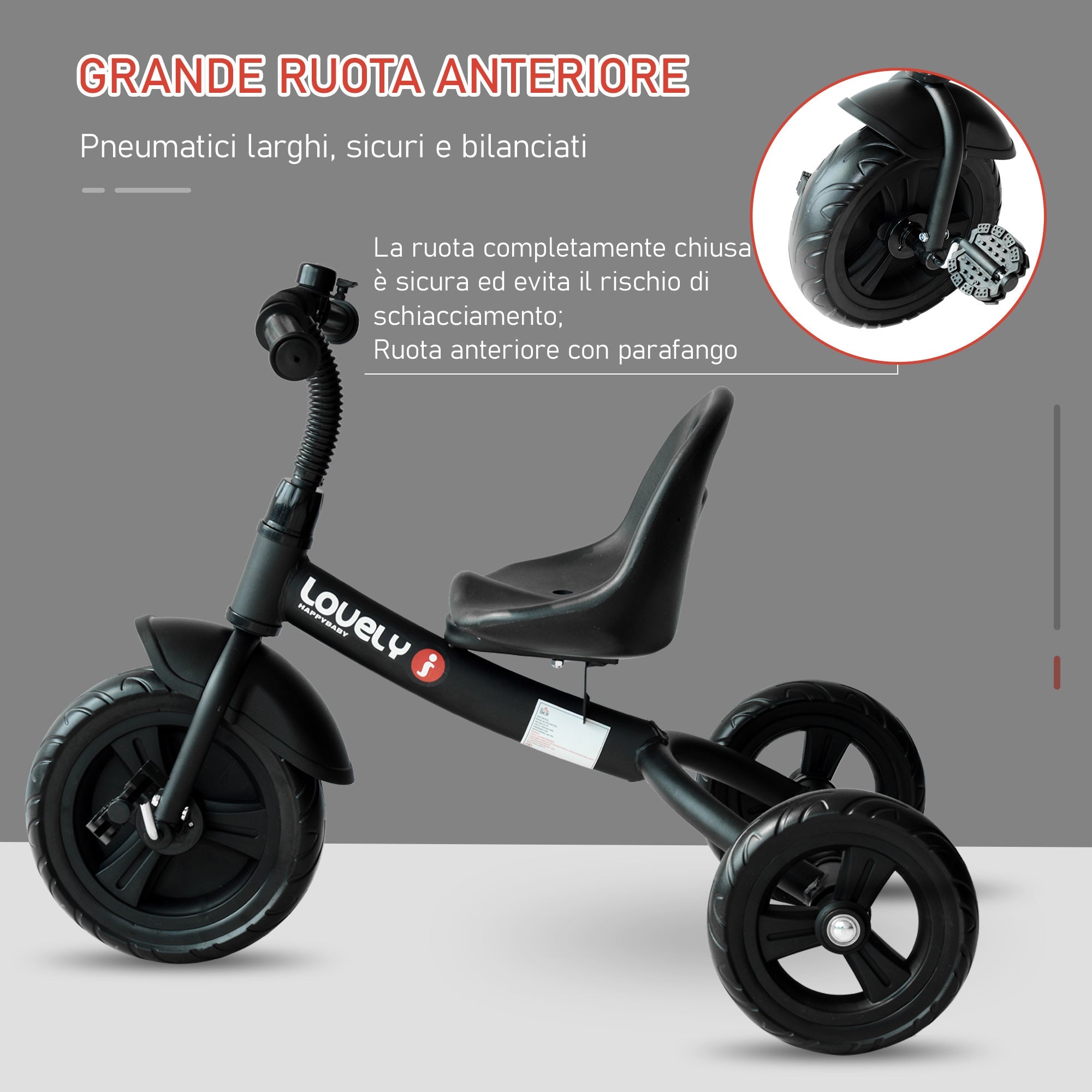 EasyComfort driewieler voor kinderen - zwart