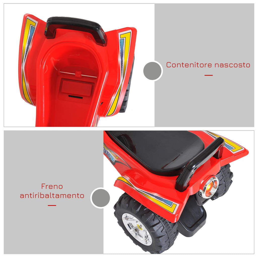 EasyComfort kinderquad met claxon, muziek en lichten 60x38x42 cm rood