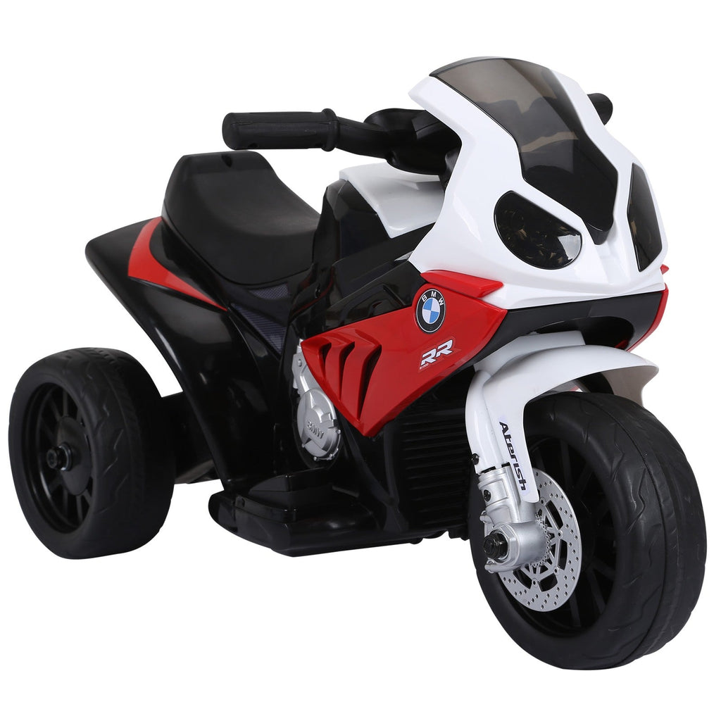 Easycomfort Moto Elettrica per Bambini Max. 20kg with Licenza BMW, 3 Ruote, Batteria Ricaricabile 6V, white Rosso, 66x37x44cm