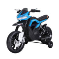 Easycomfort Moto Elettrica per Bambini da 6V with Rotelle e Fari, in PP e Metallo, 105x52.3x62.3 cm, Azzurro e black
