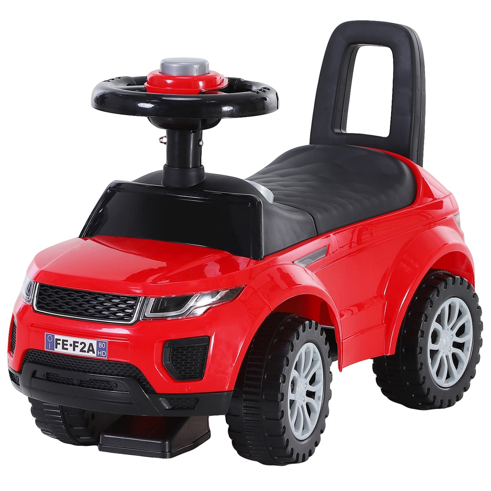 Easycomfort Macchina Cavalcabile Giocattolo per Bambini 12-36 Mesi, Macchina a Spinta with Vano Contenitore e Schienale, Rossa