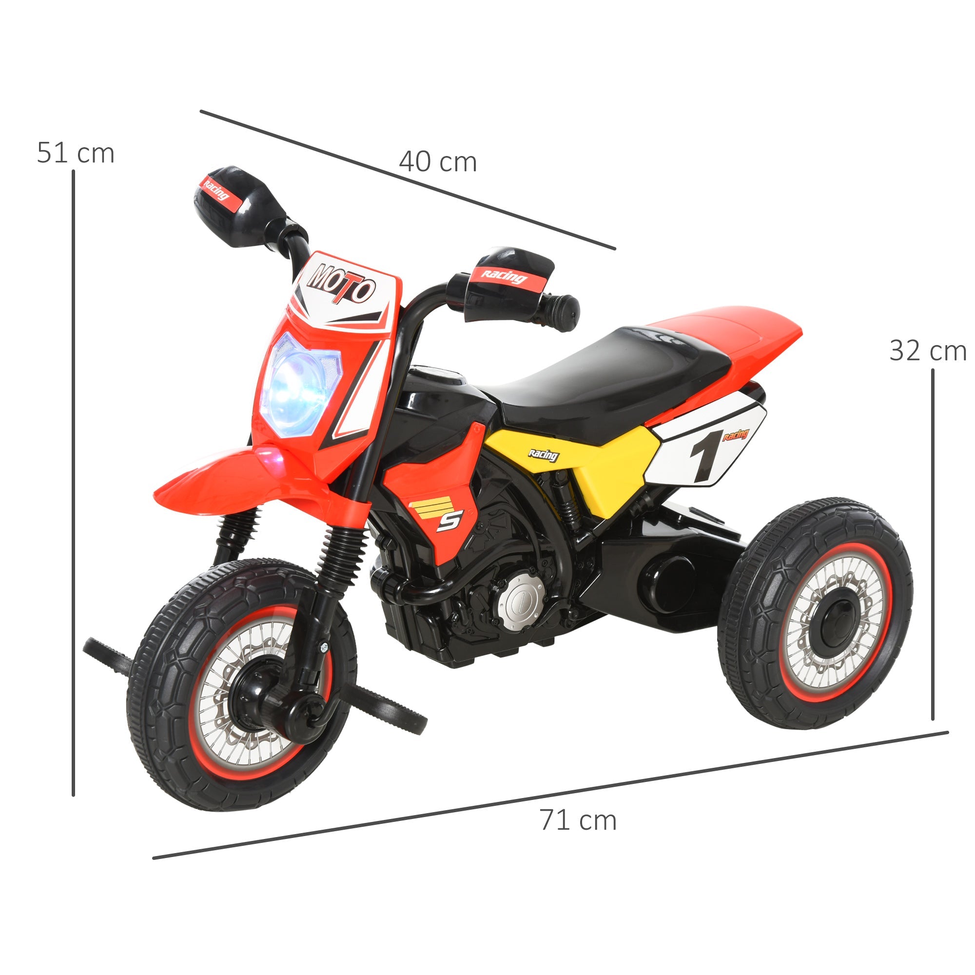 EasyComfort kinderdriewieler motorstijl 18–36 mnd - rood