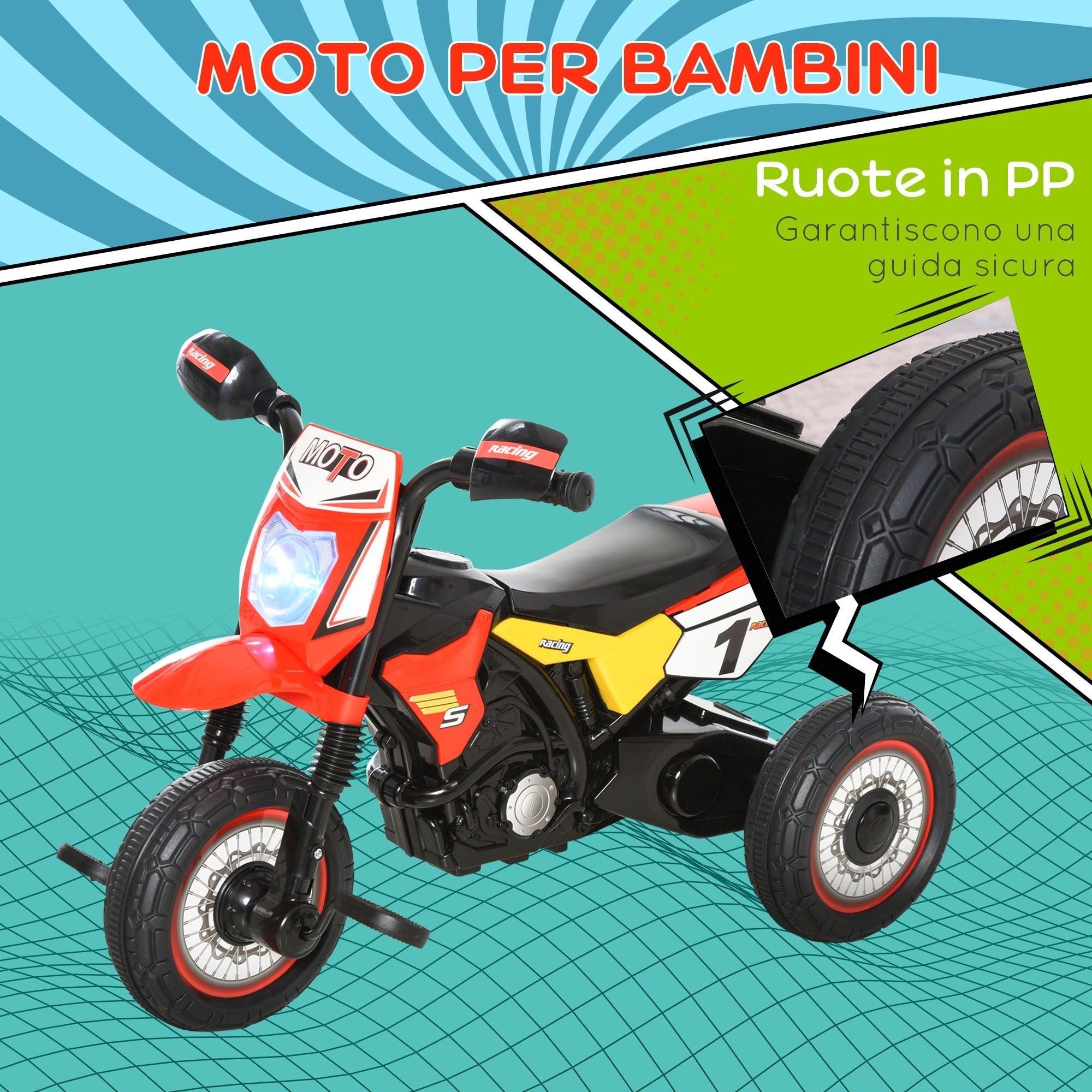 EasyComfort kinderdriewieler motorstijl 18–36 mnd - rood