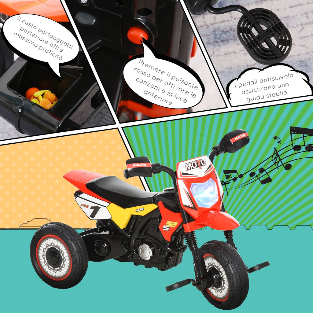 EasyComfort kinderdriewieler motorstijl 18–36 mnd - rood