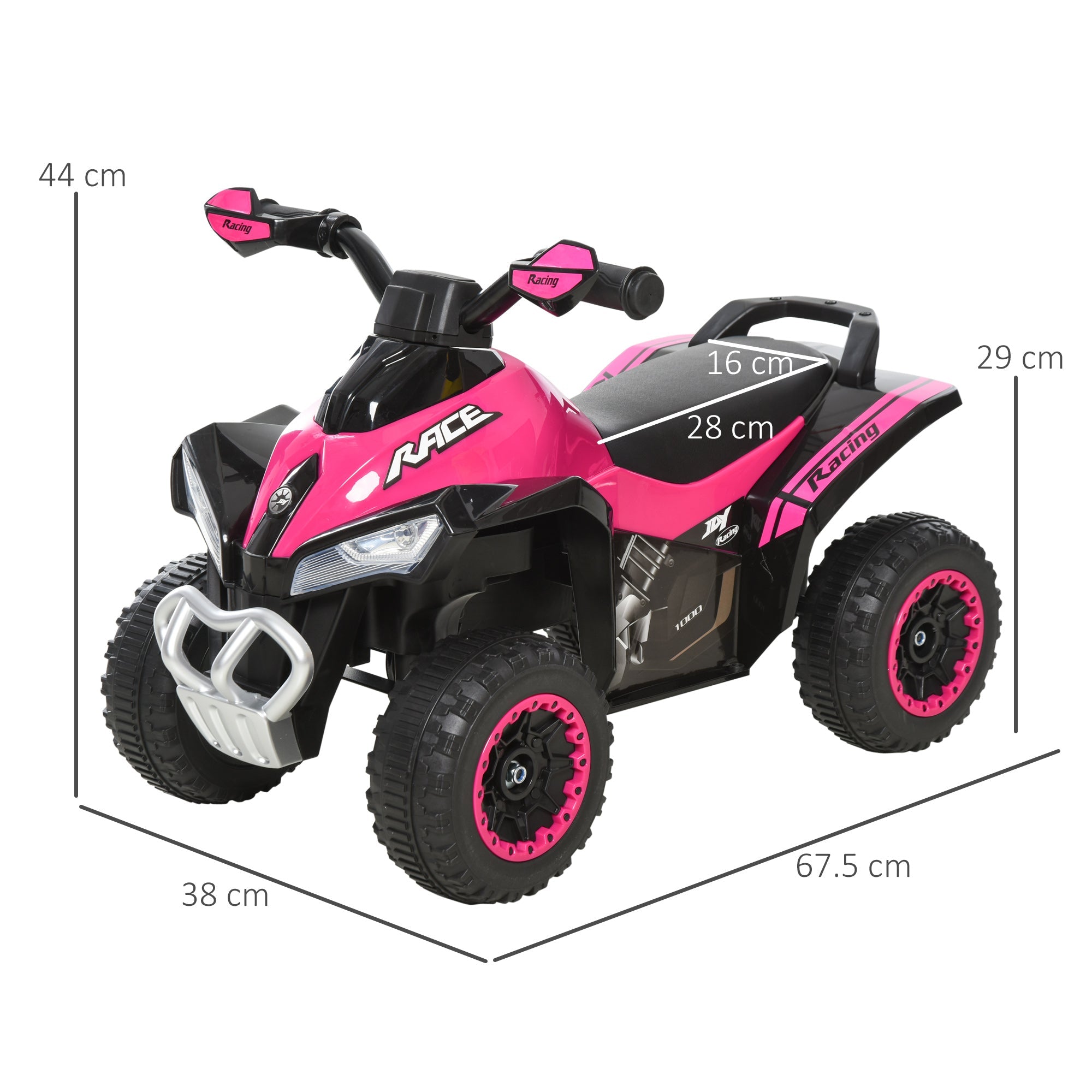 EasyComfort loopquad voor kinderen met licht en geluid – roze