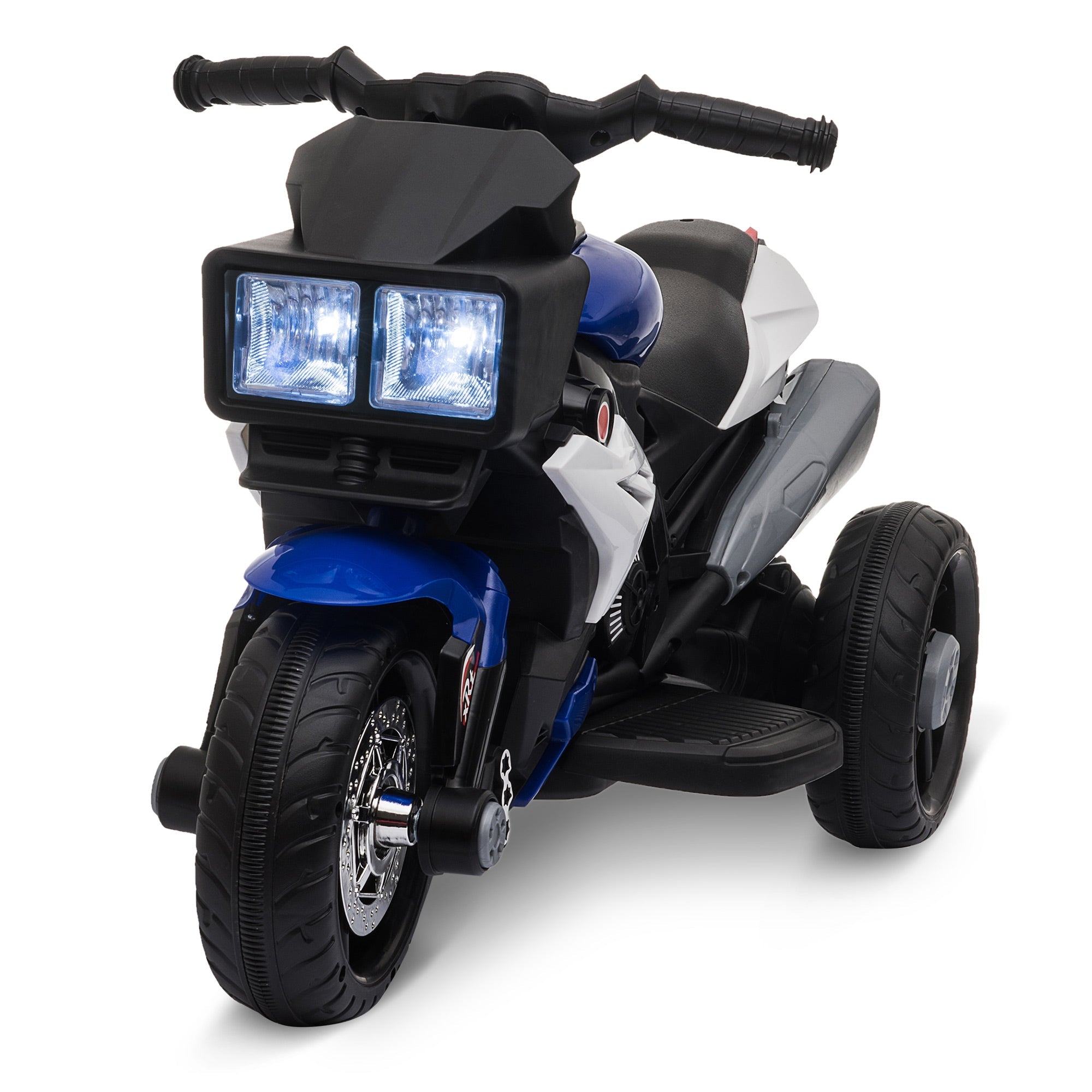 Easycomfort Moto Elettrica per Bambini 3-5 Anni 6V (max. 25kg), Velocità 3km/h, with 3 Ruote, Luci e Suoni, Blu e black, 86x42x52cm