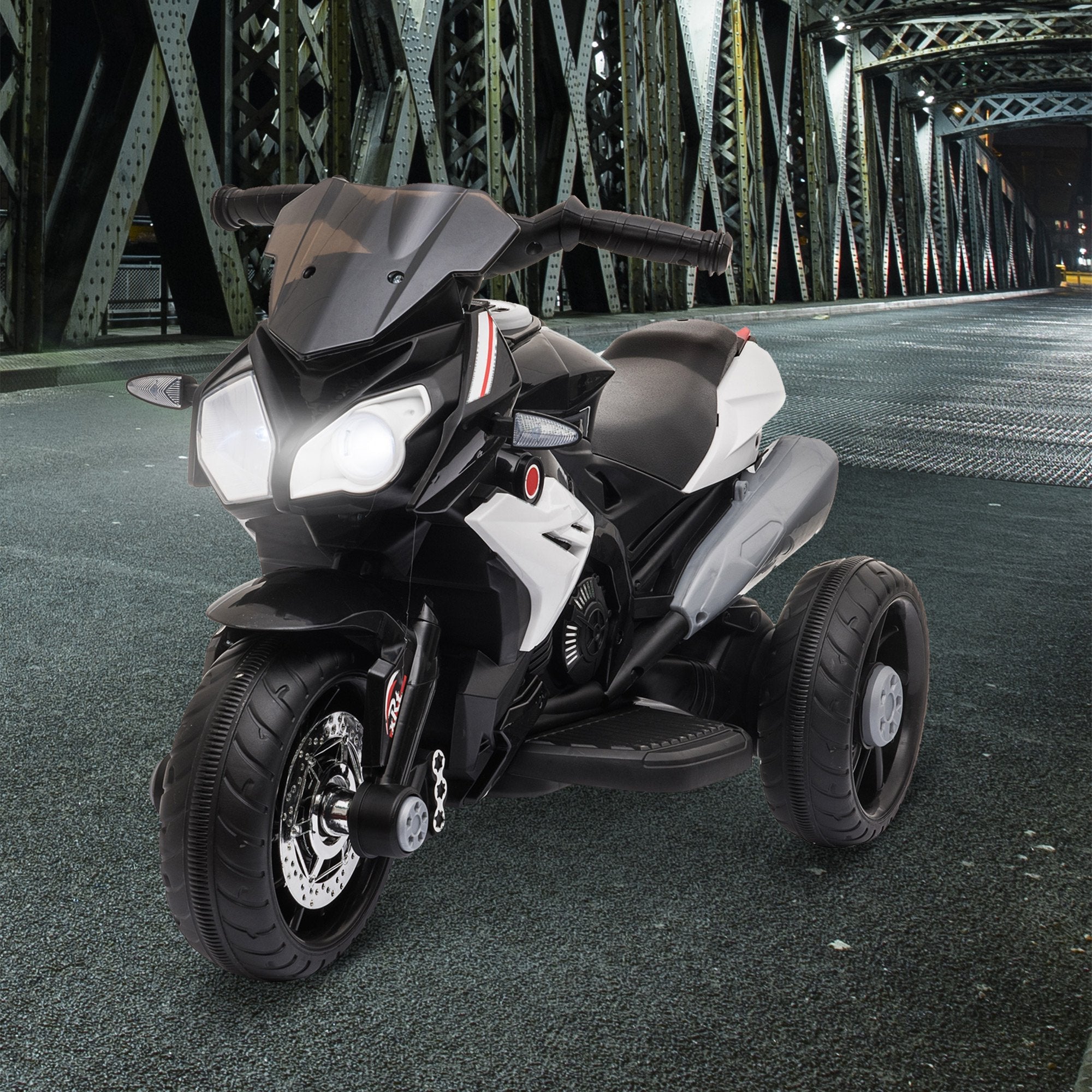 Easycomfort Moto Elettrica per Bambini 3-5 Anni Max. 25kg with Luci, Musica, Batteria 6V e Velocità 3km/h, 86cmx42cmx52cm Nera