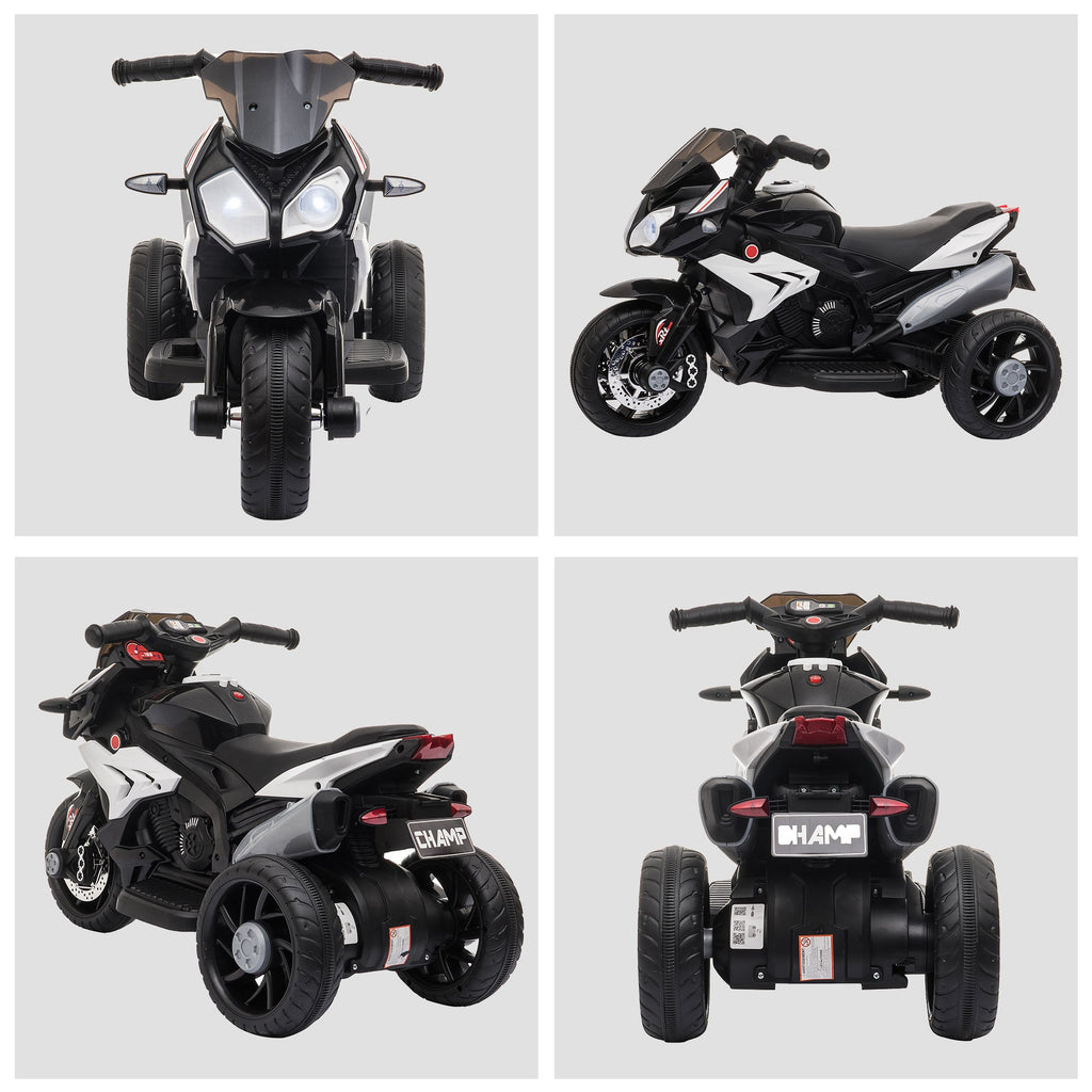 Easycomfort Moto Elettrica per Bambini 3-5 Anni Max. 25kg with Luci, Musica, Batteria 6V e Velocità 3km/h, 86cmx42cmx52cm Nera