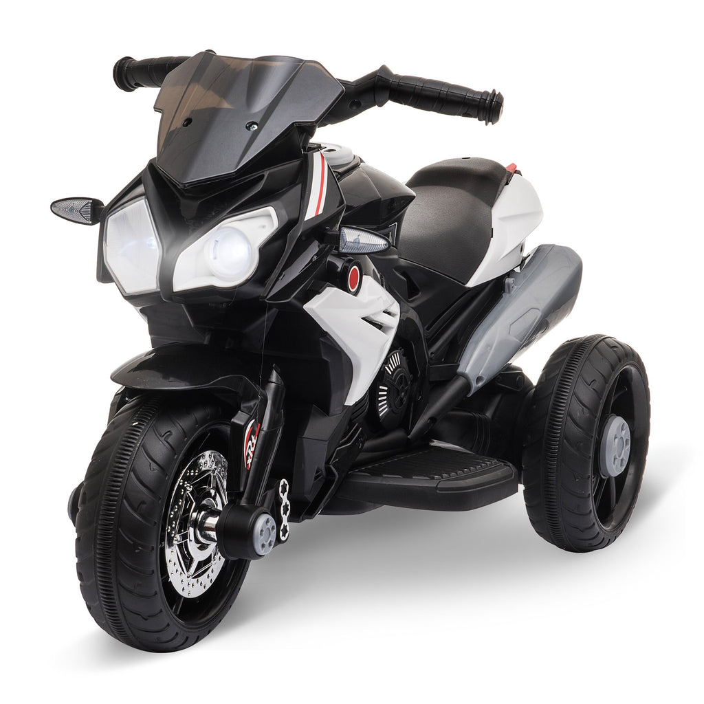 Easycomfort Moto Elettrica per Bambini 3-5 Anni Max. 25kg with Luci, Musica, Batteria 6V e Velocità 3km/h, 86cmx42cmx52cm Nera