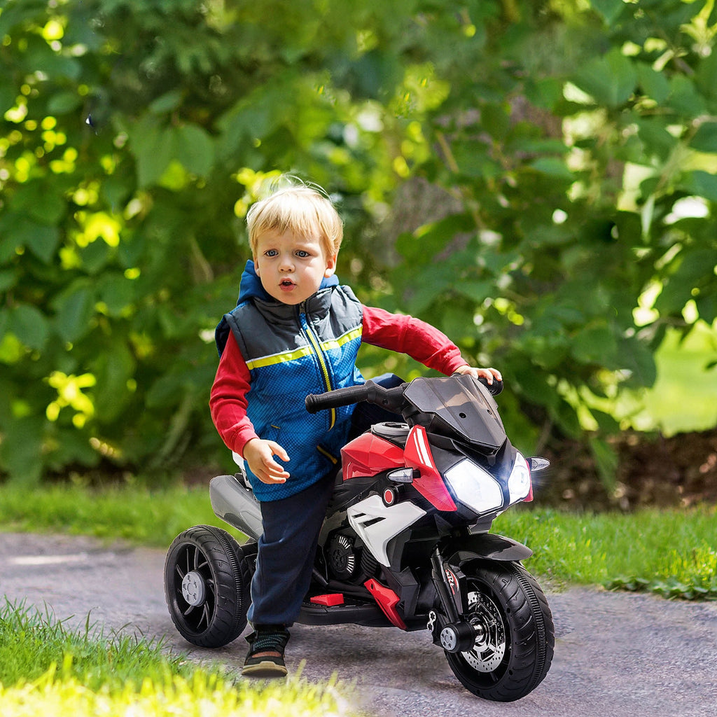 Easycomfort Moto Elettrica per Bambini 3-5 Anni Max. 25kg with Luci, Musica, Batteria 6V e Velocità 3km/h, 86cmx42cmx52cm Rossa