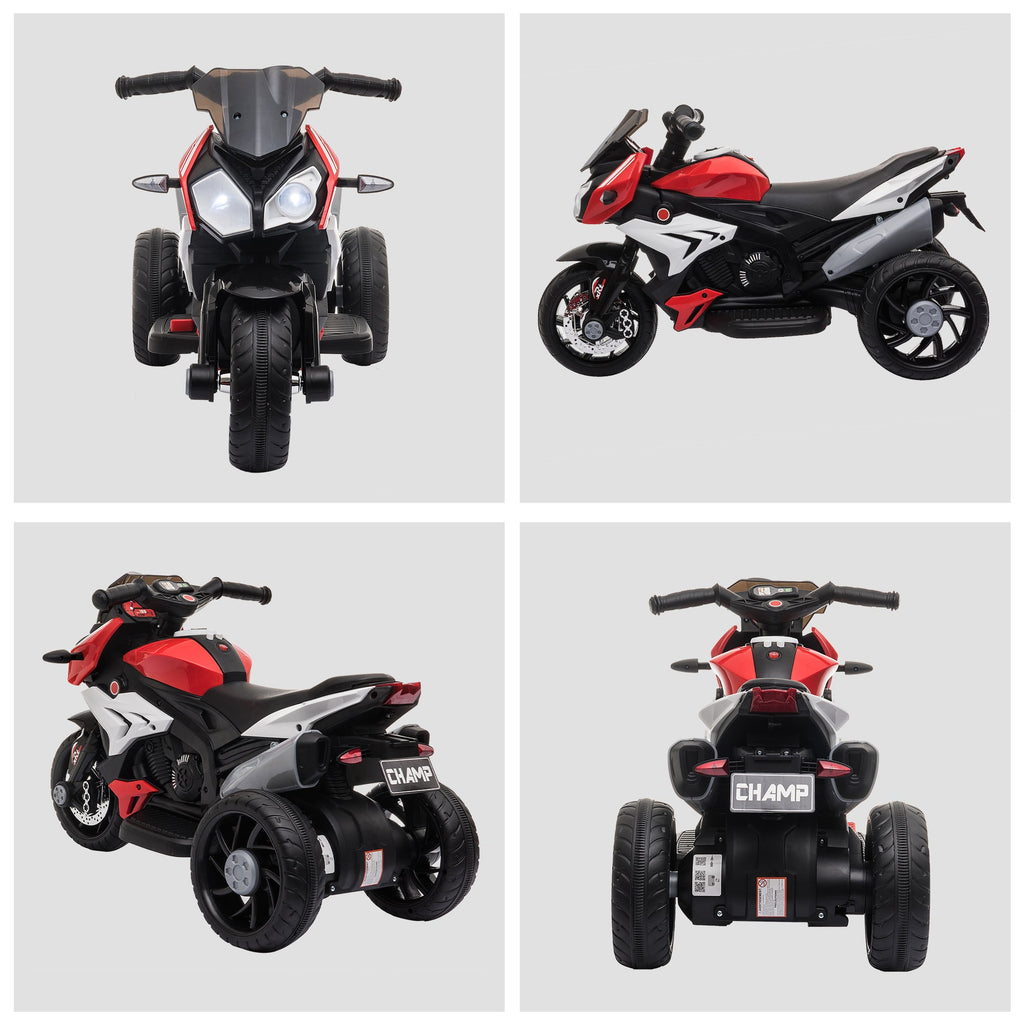 Easycomfort Moto Elettrica per Bambini 3-5 Anni Max. 25kg with Luci, Musica, Batteria 6V e Velocità 3km/h, 86cmx42cmx52cm Rossa