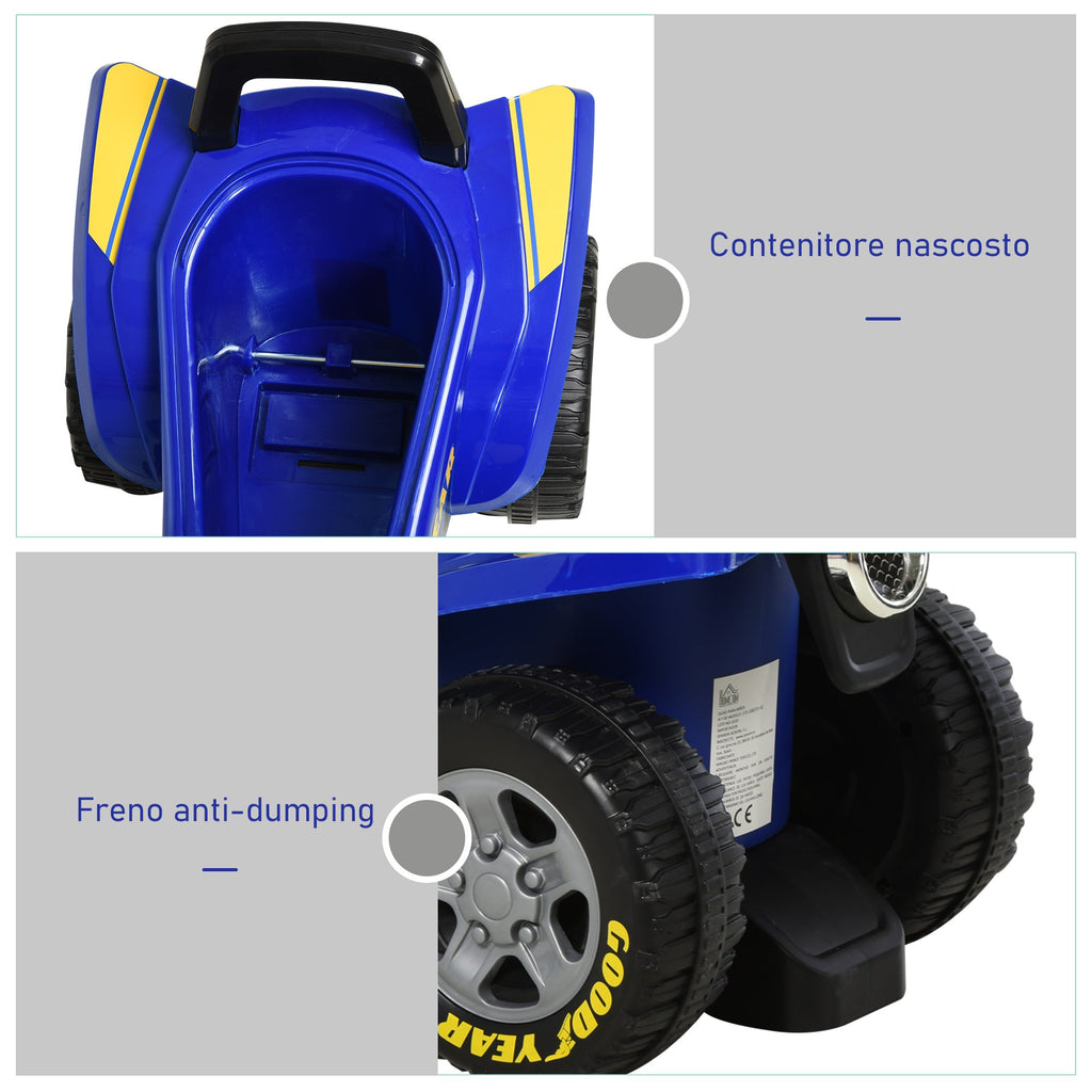 Easycomfort Quad Giocattolo per Bambini 18-36 Mesi with Licenza GOODYEAR with Luci e Suoni Realistici, Blu e Giallo, 60x31x42cm