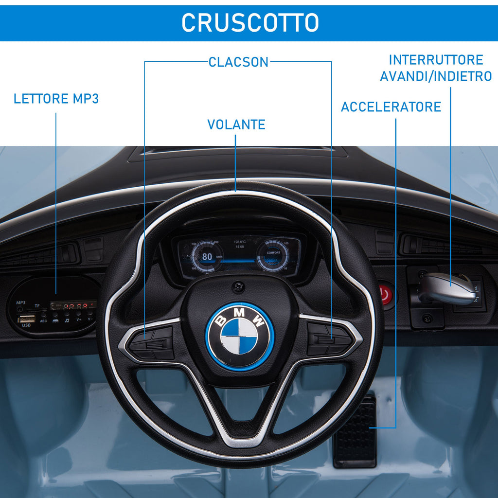 BMW i8 Coupé elektrische kinderauto 6V met afstandsbediening - blauw