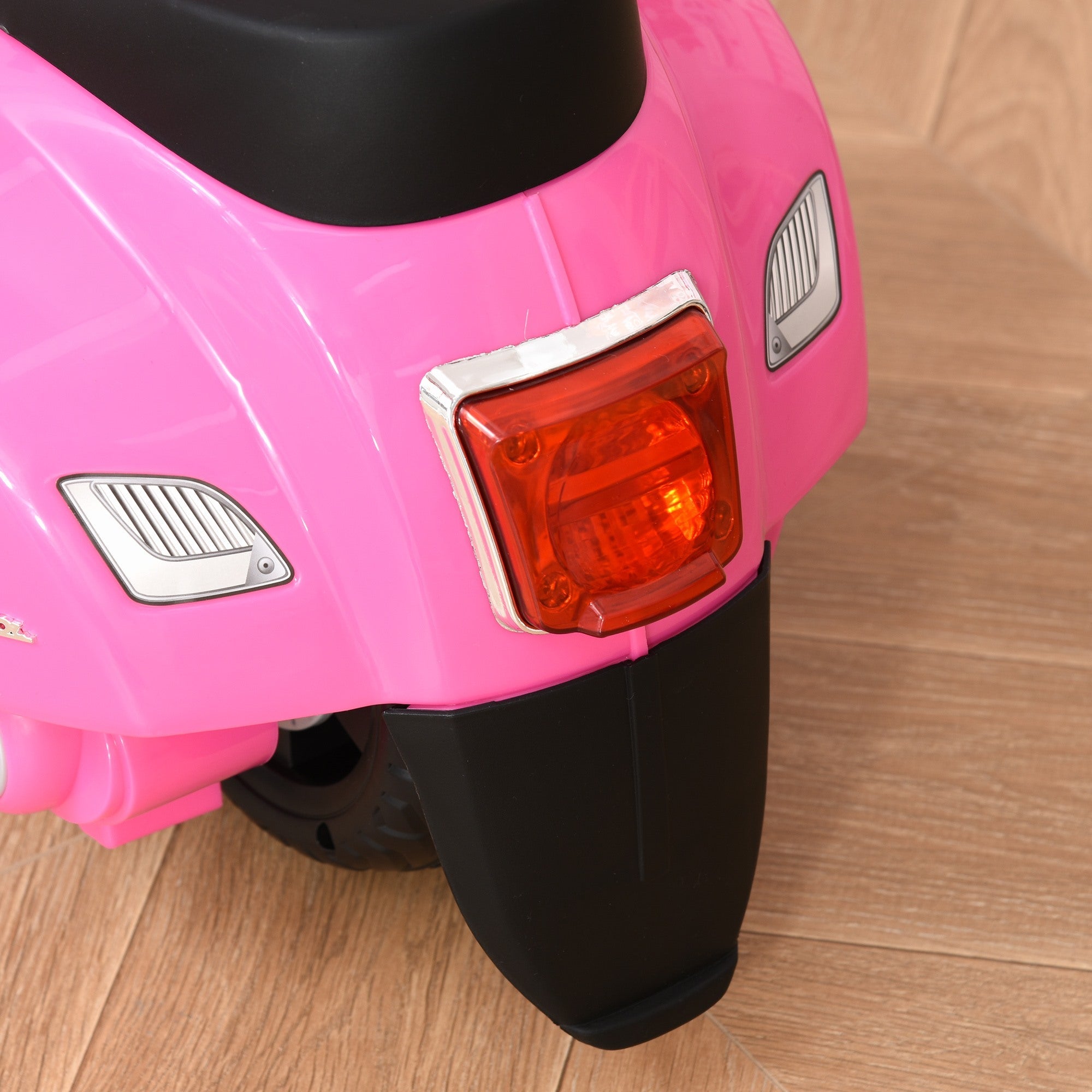 Easycomfort Moto Elettrica per Bambini with Licenza Ufficiale Vespa Batteria 6V, Fari e Clacson, per Bimbi da 18-36 mesi, Rosa, 66.5x38x52cm